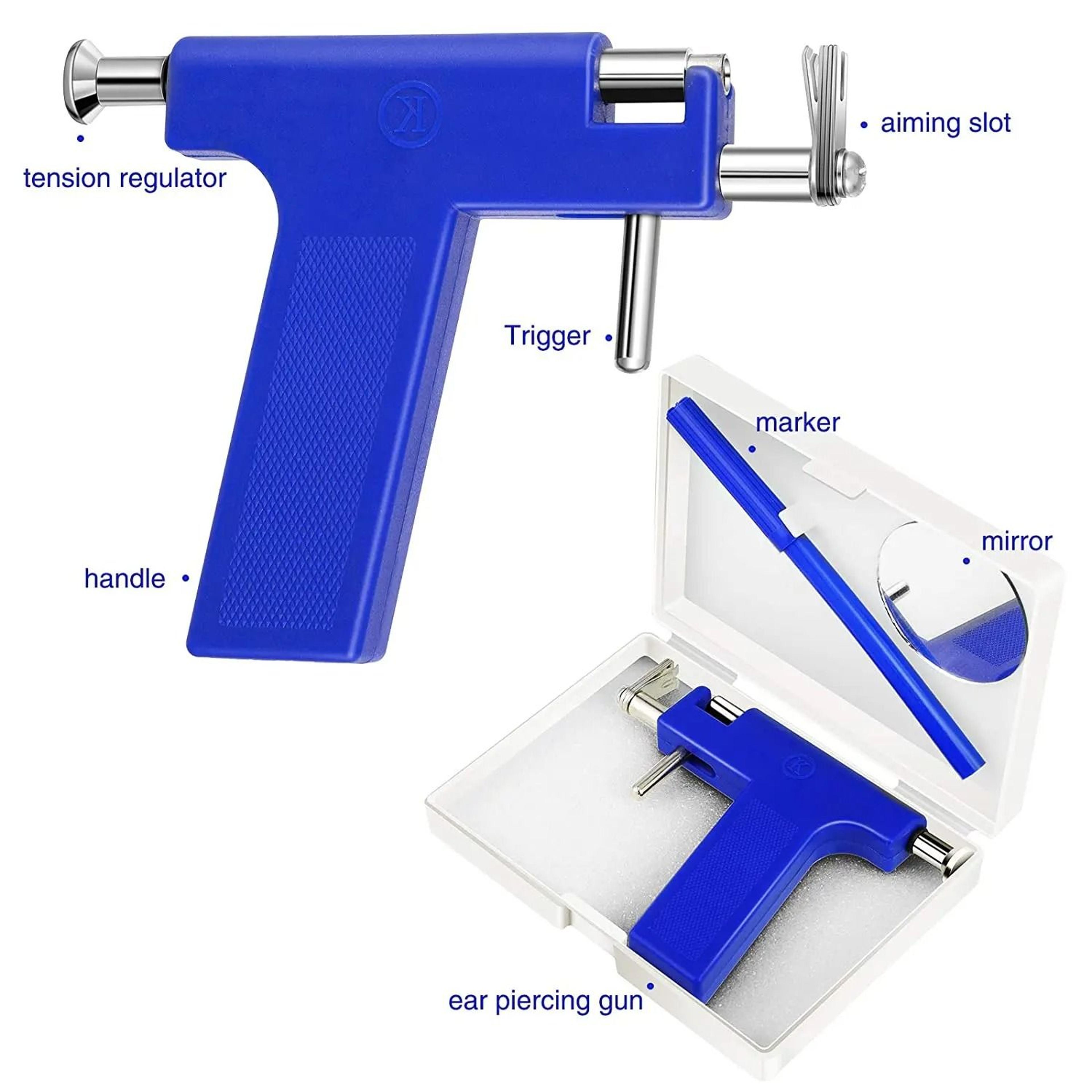 Professional Ear Piercing Gun Kit Complete Body Piercing Set With 98 Ear Studs 6