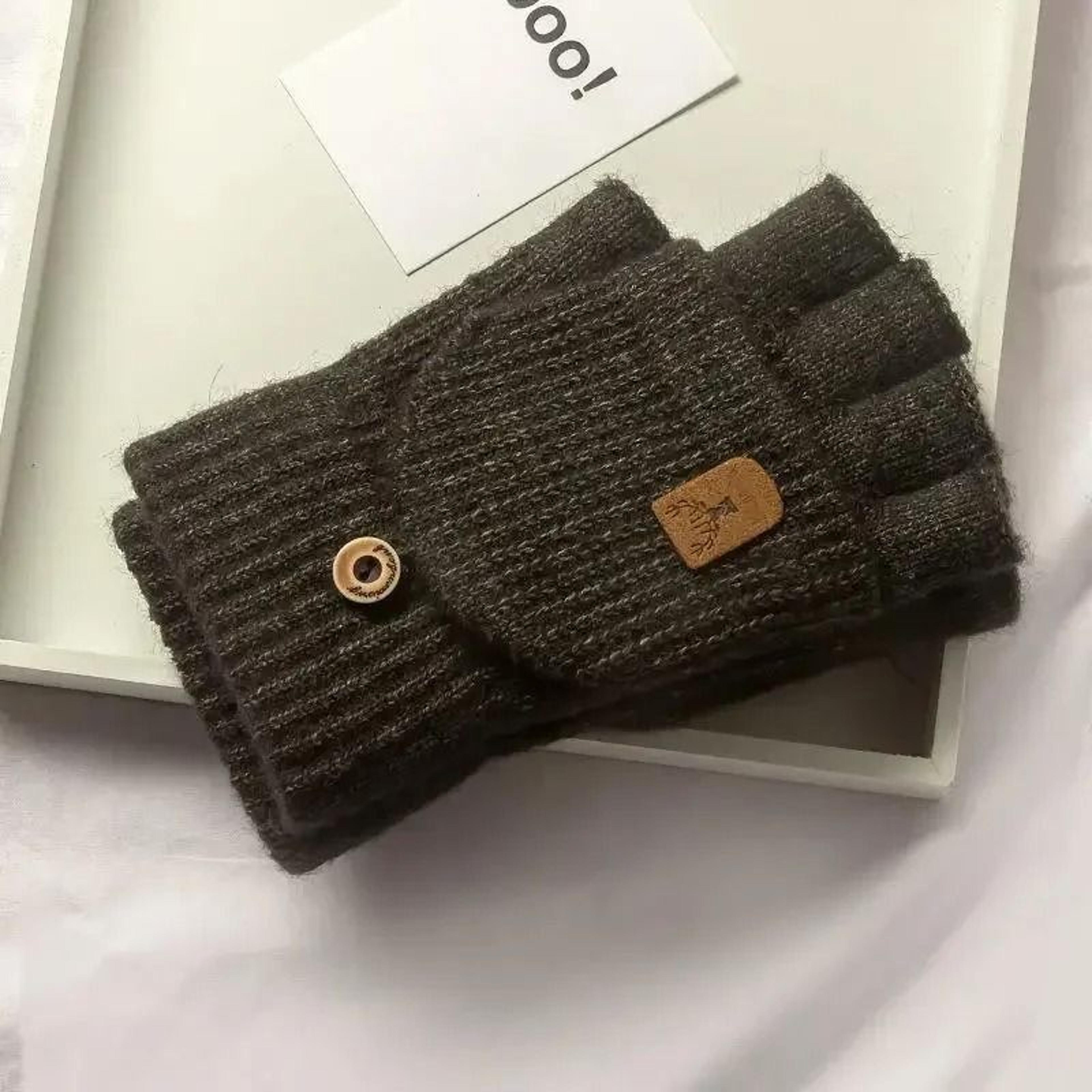 CozyTouch Fingerless Gloves Winter Warm Knitted Touch Screen Half Finger Gloves 5