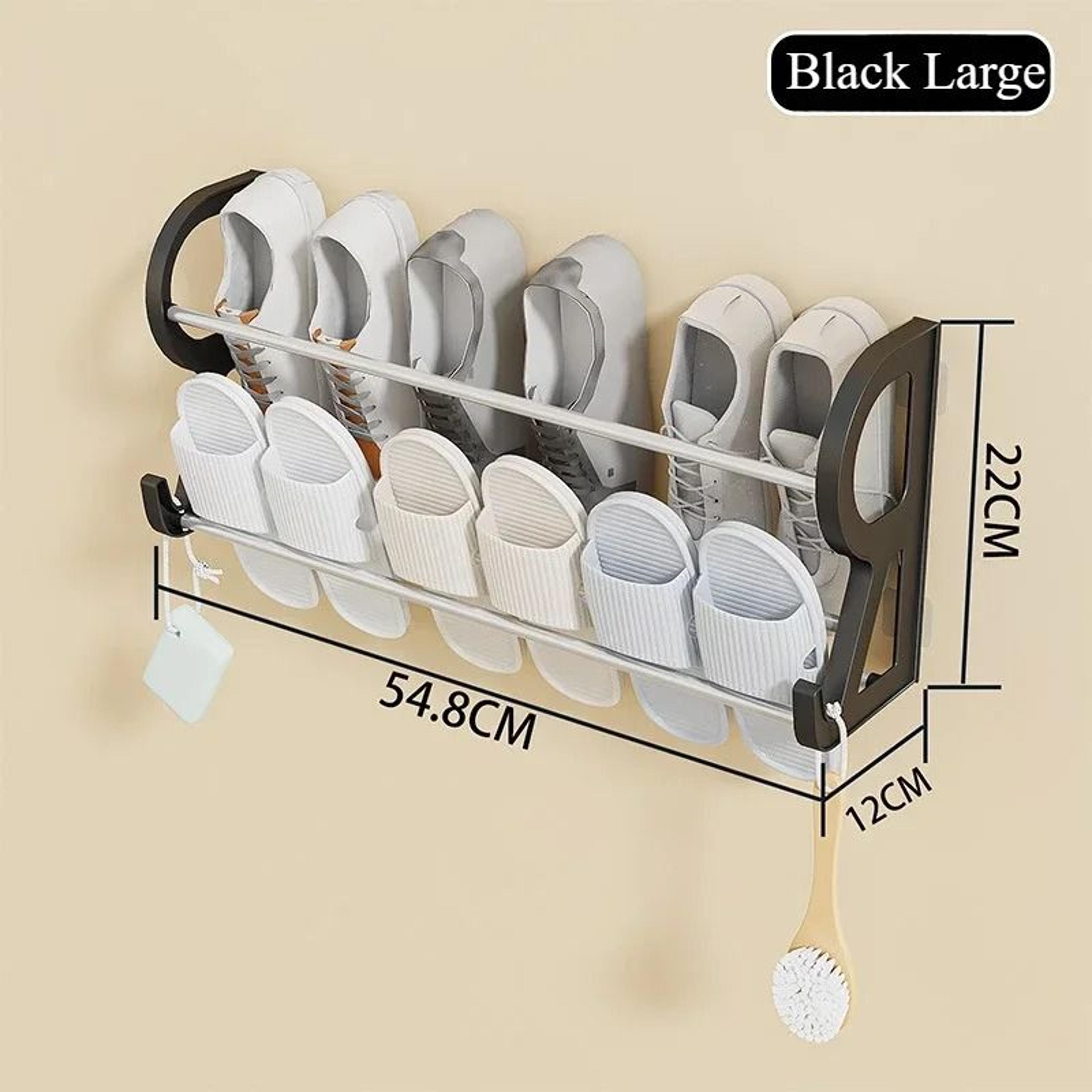 Wall Mounted Shoe Rack No Drill Space Saving Shoe Organizer 3
