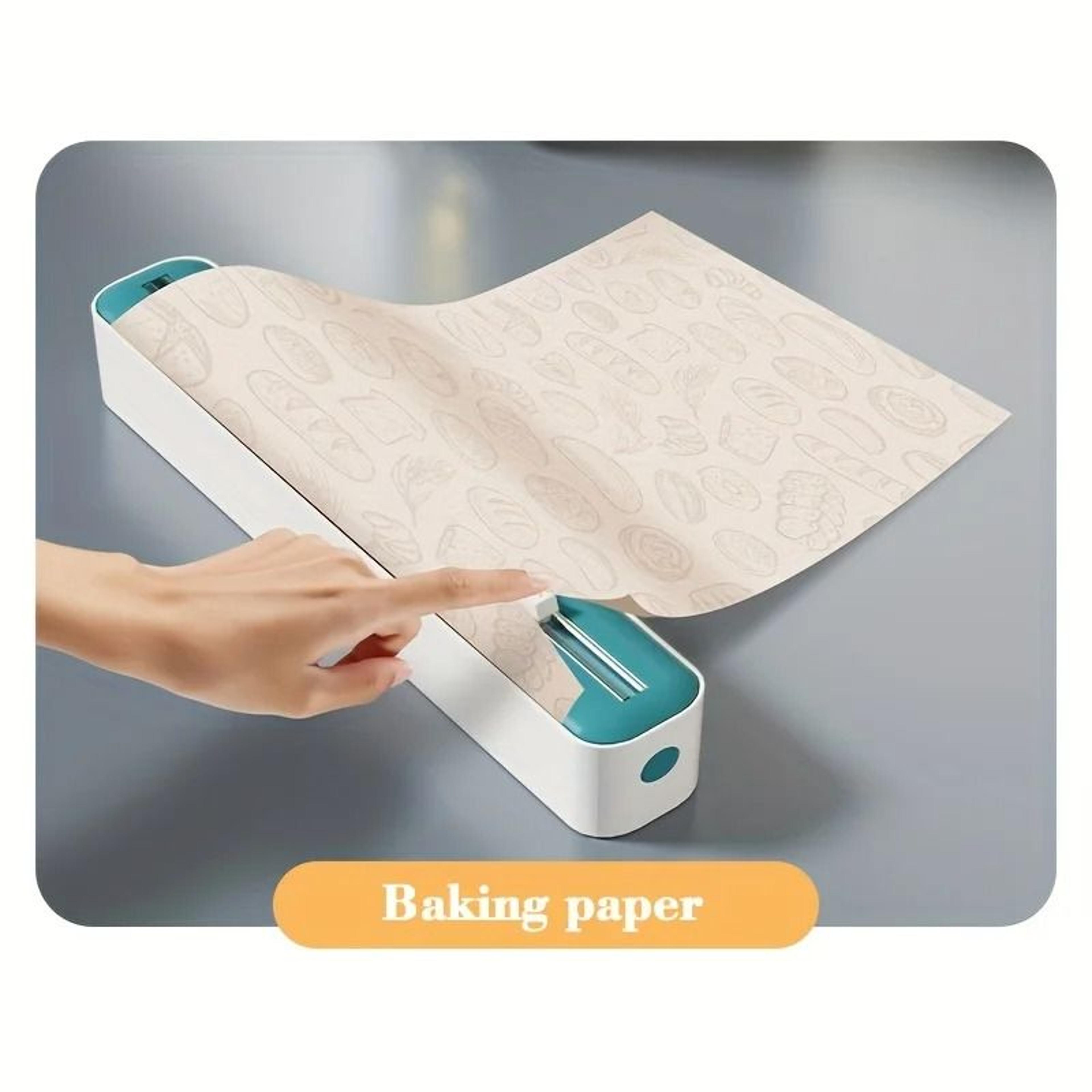 Plastic Wrap Dispenser With Cutter Kitchen Organizer For Foil And Cling Wrap 8