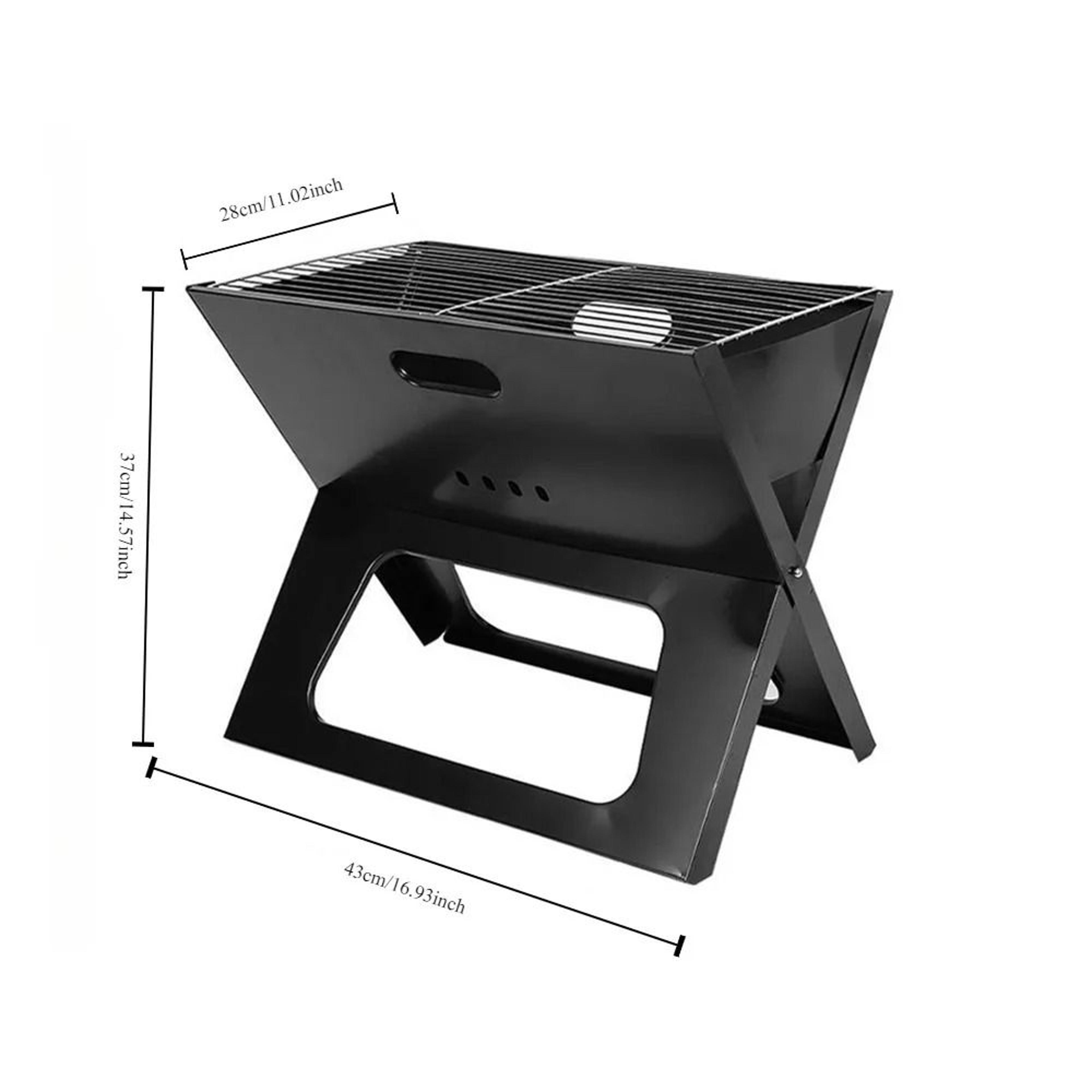 Portable Notebook Folding BBQ Grill Compact Charcoal Camping Barbecue Stove 1