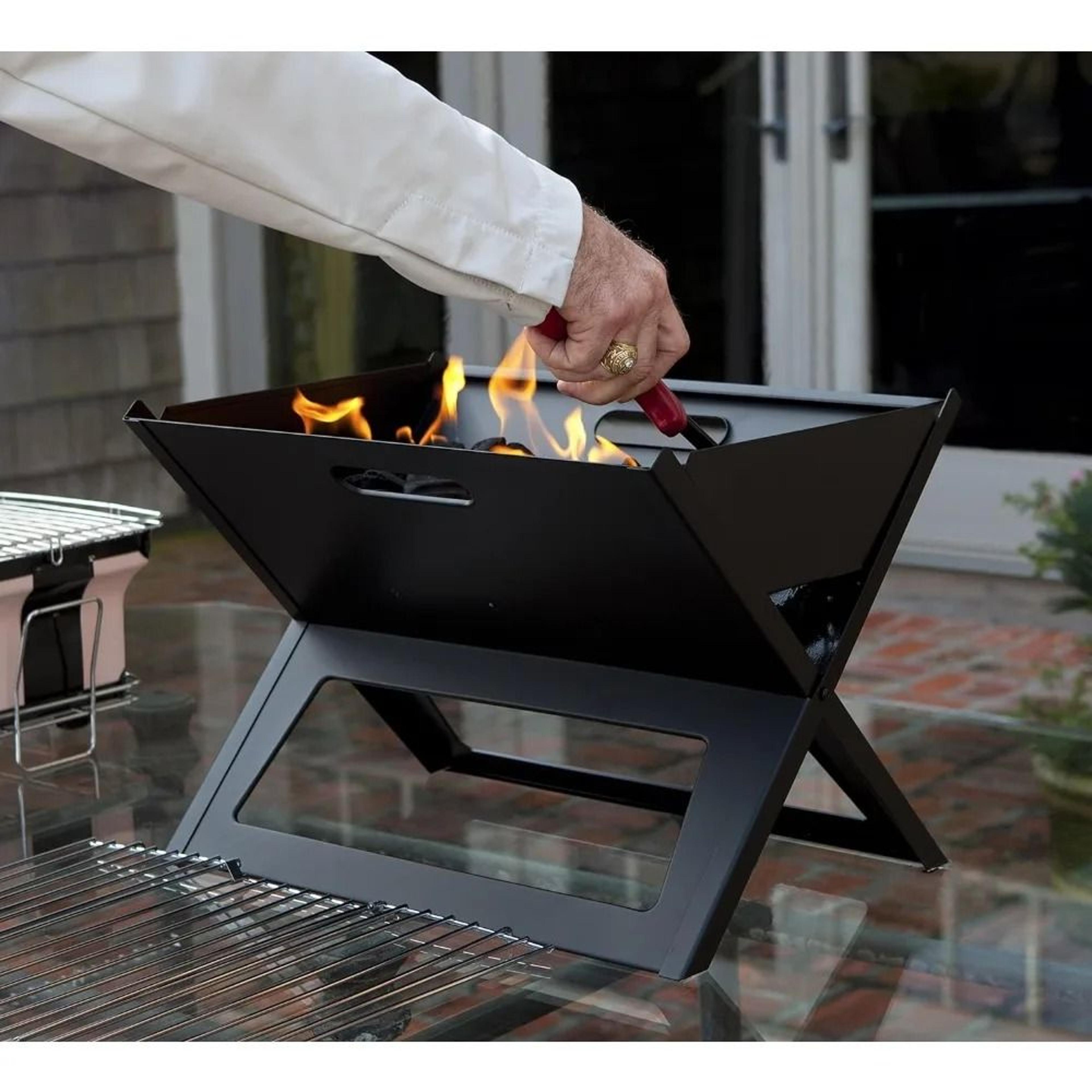 Portable Notebook Folding BBQ Grill Compact Charcoal Camping Barbecue Stove 6