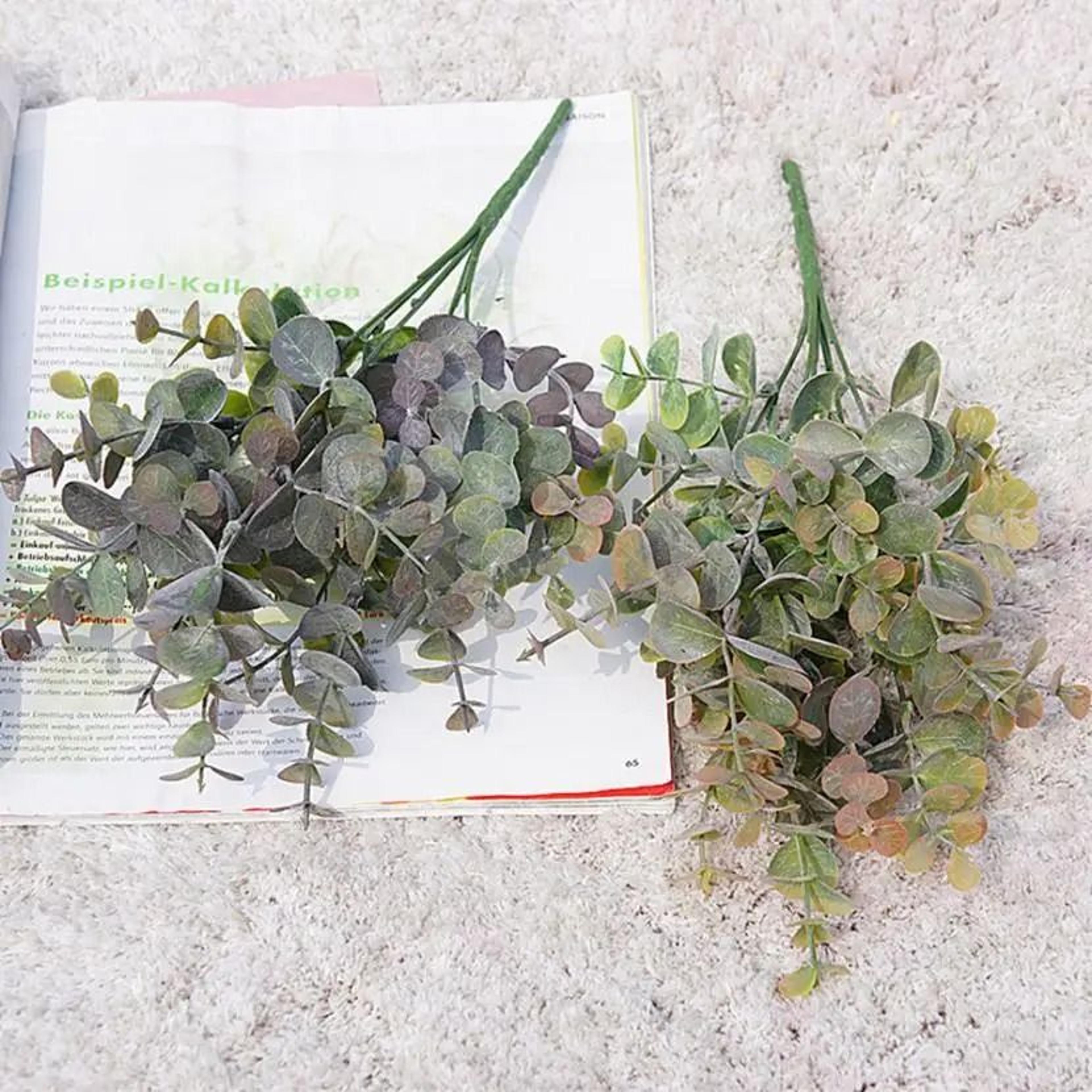 Artificial Eucalyptus Leaves Branch Faux Greenery Stem For Vase Decor 15
