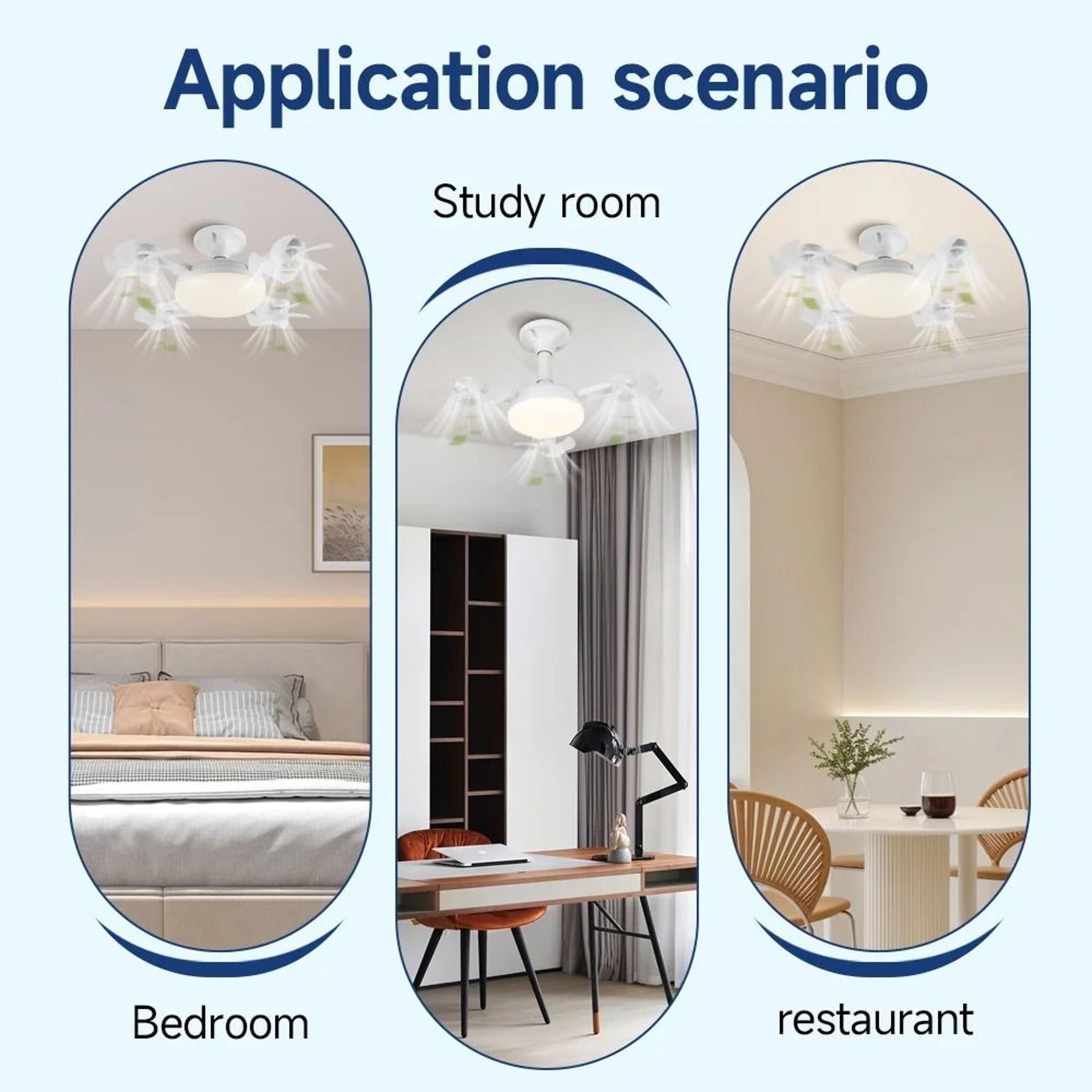Modern LED Ceiling Fan With Light Remote Control 3 Speed Adjustable 6