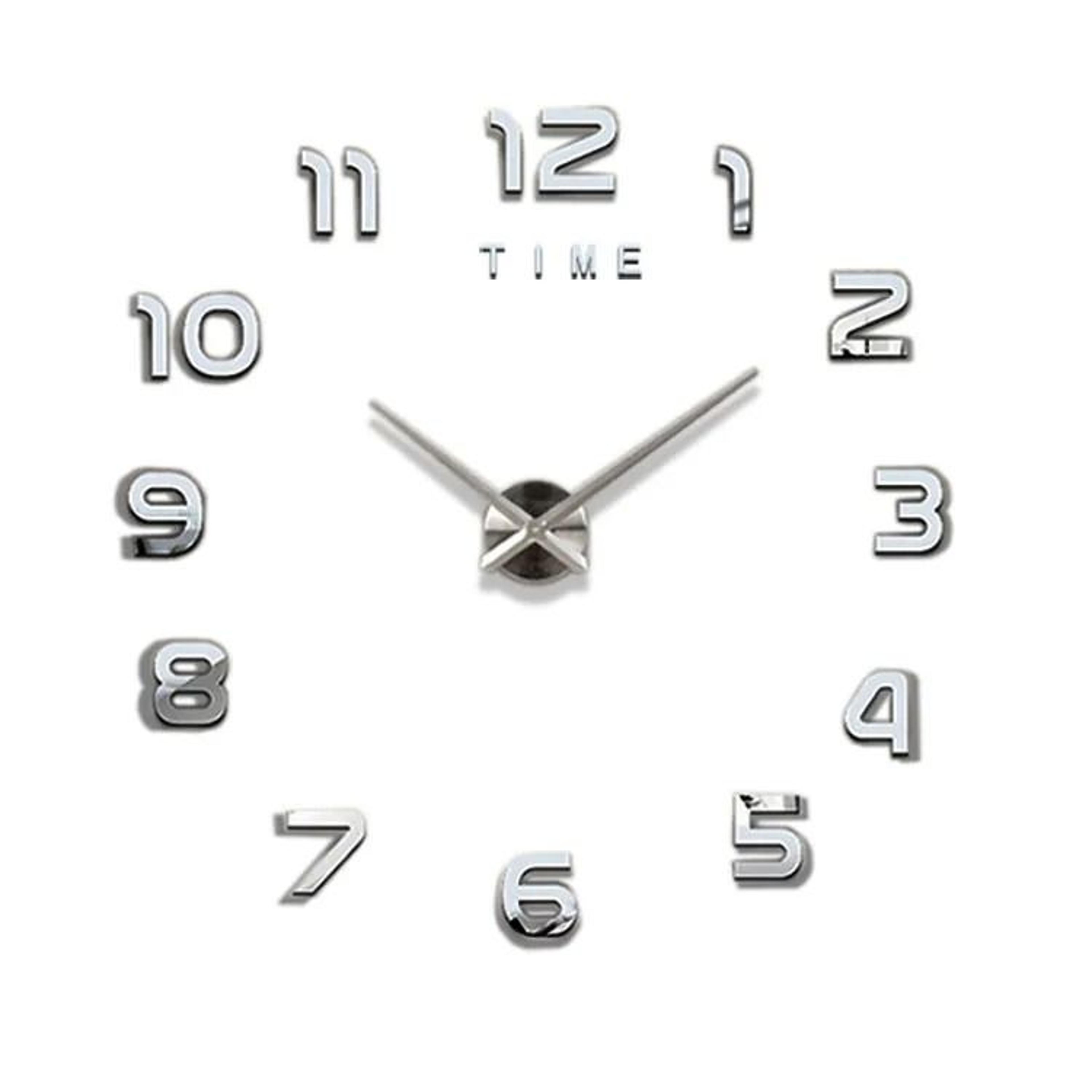 Modern 3D DIY Wall Clock Acrylic Mirror Large Decorative Clock 14