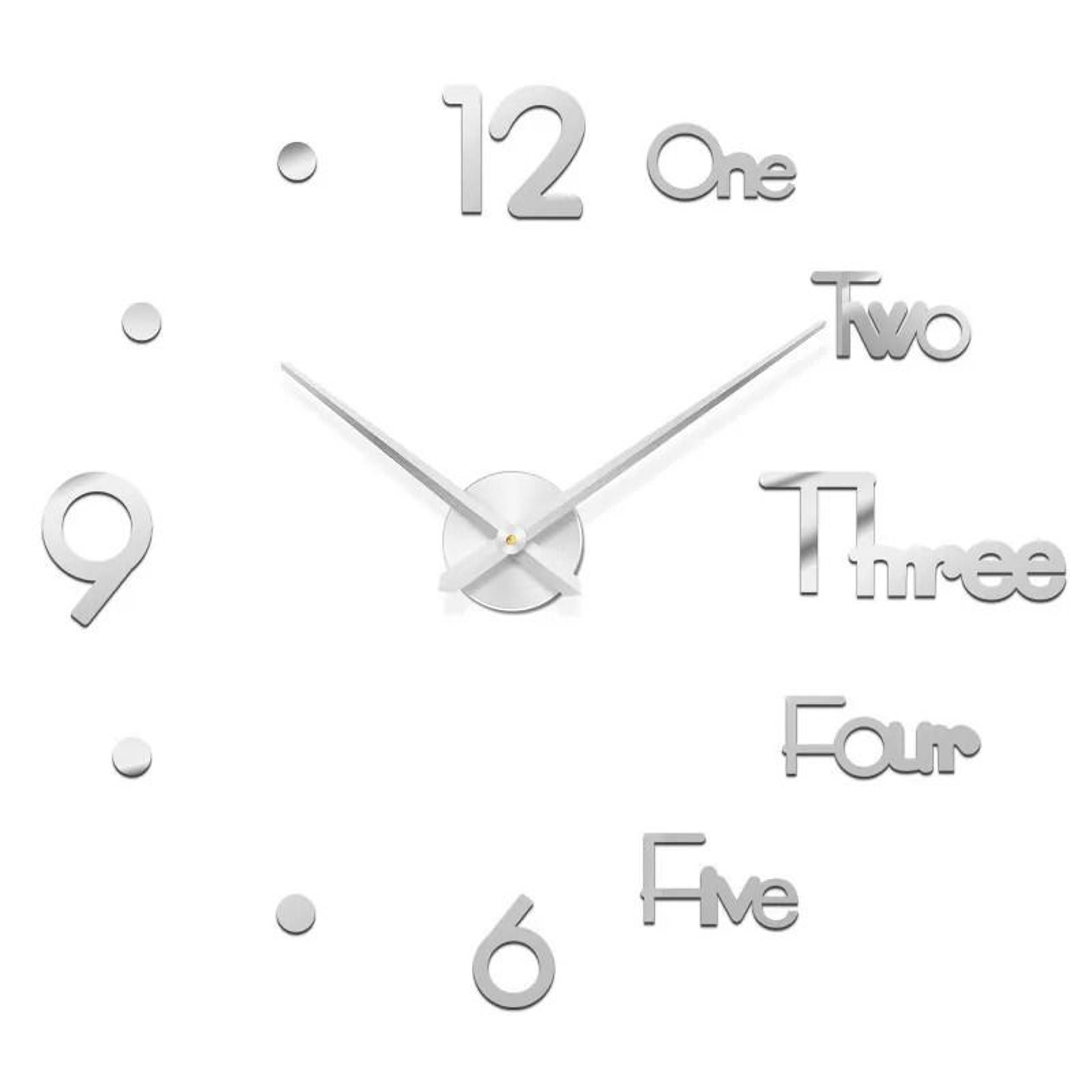 Modern 3D DIY Wall Clock Acrylic Mirror Large Decorative Clock 6