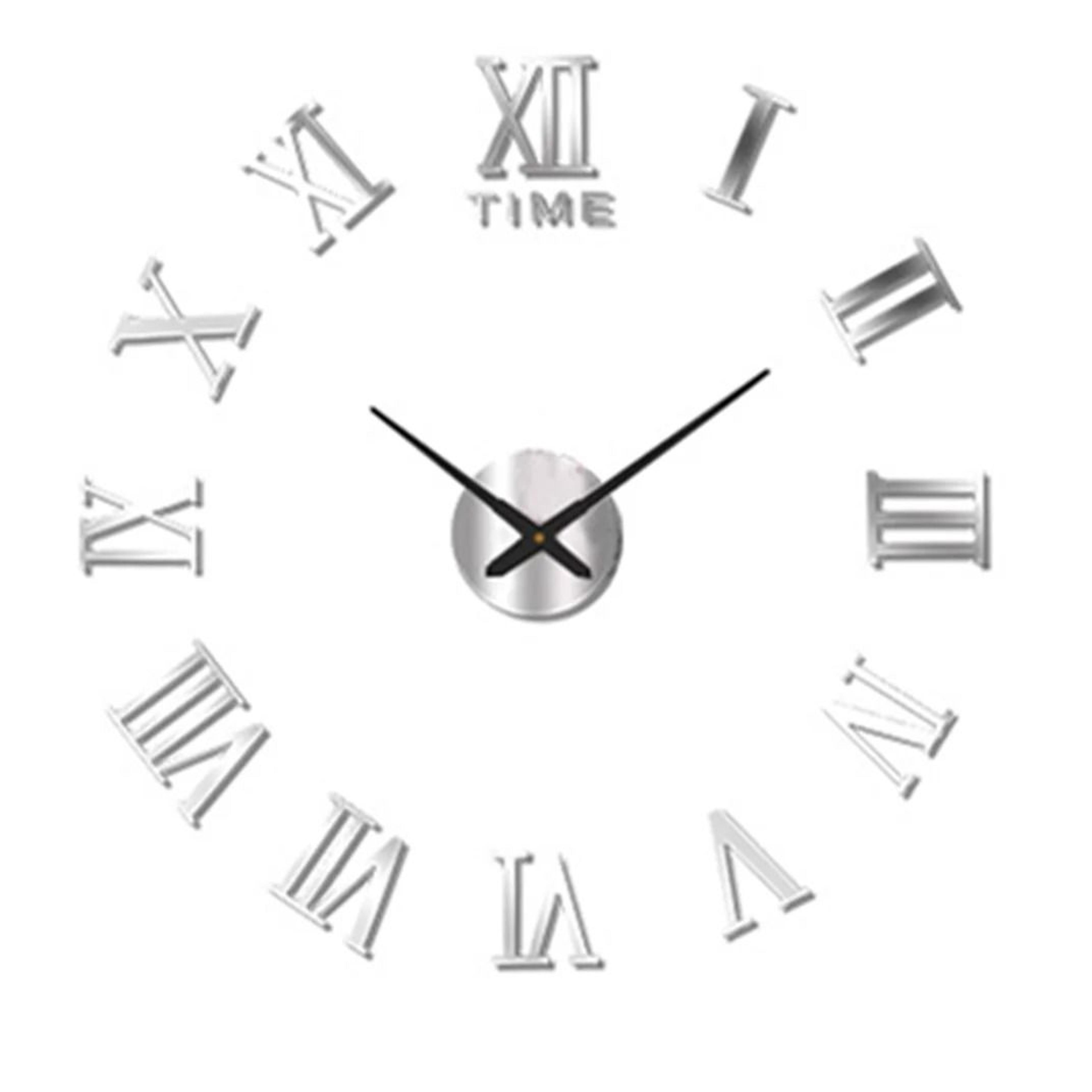 Modern 3D DIY Wall Clock Acrylic Mirror Large Decorative Clock 8