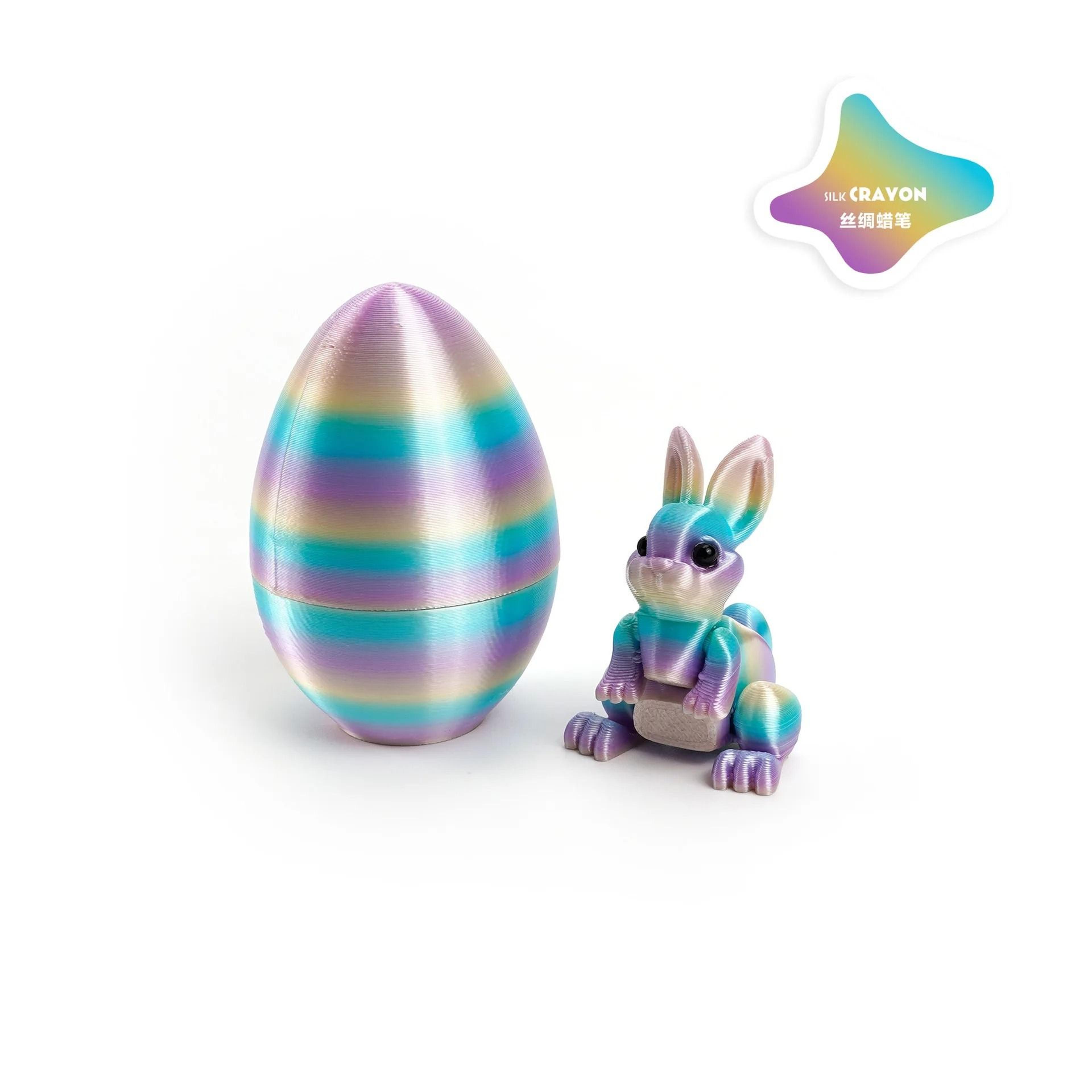 Easter Rabbit Ornament 3D Printed Bunny Decor Egg Desktop Figurine 13