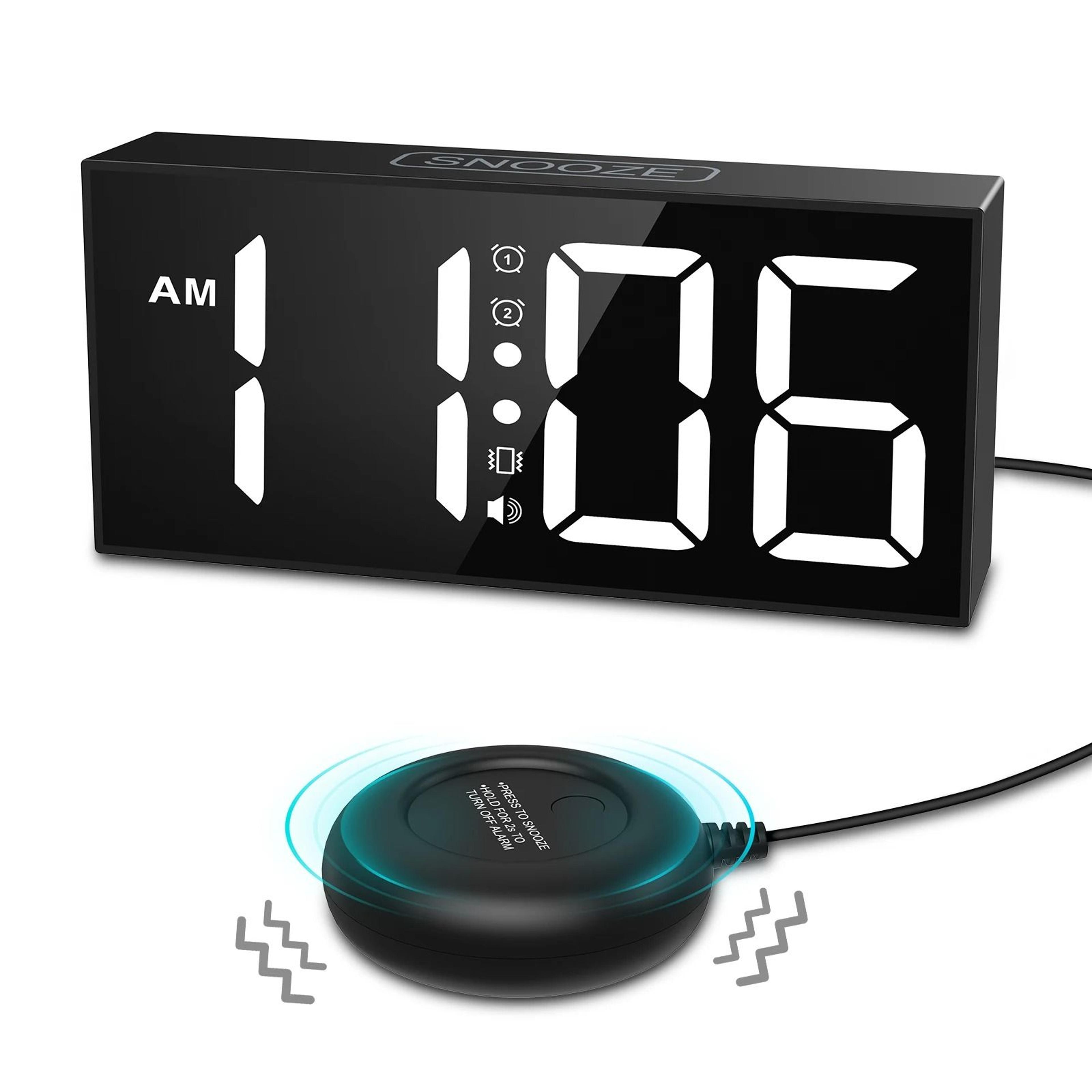 oria vibrating alarm clock with bed shaker loud alarm clock for heavy sleepers