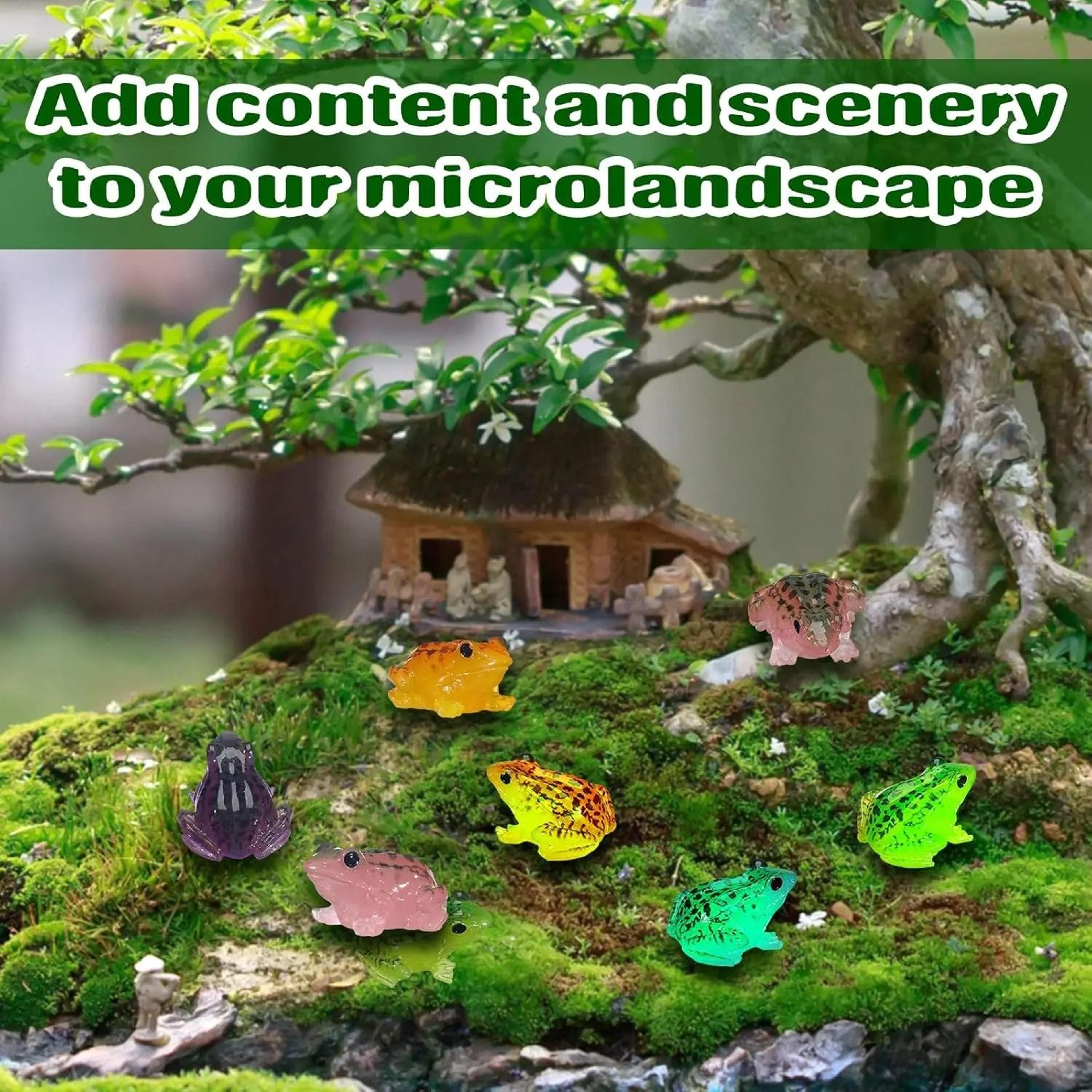 Mini Frog Figurines Luminous Resin Terrarium Garden Decor Set 3