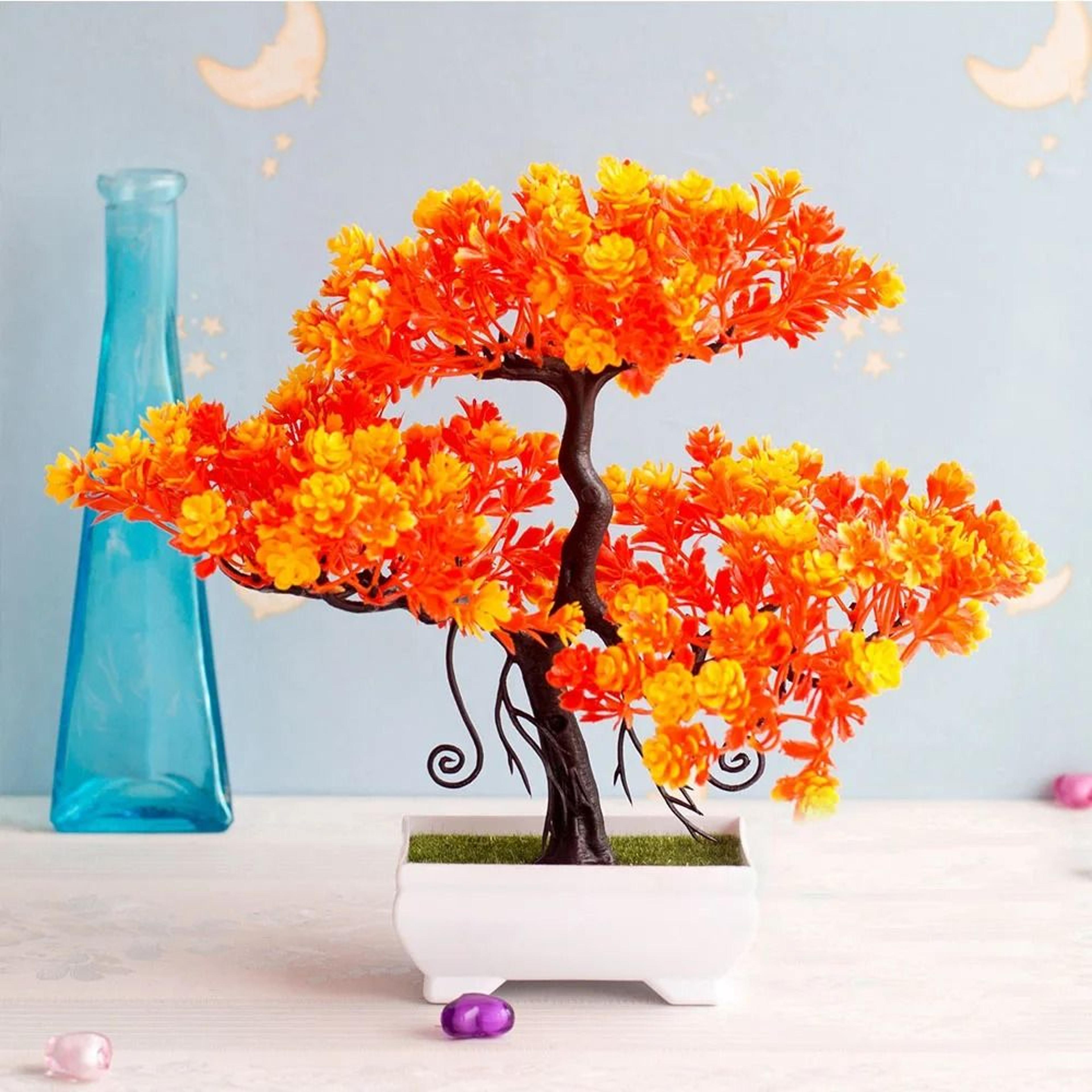 Artificial Bonsai Plant Mini Potted Tree Tabletop Decor 23