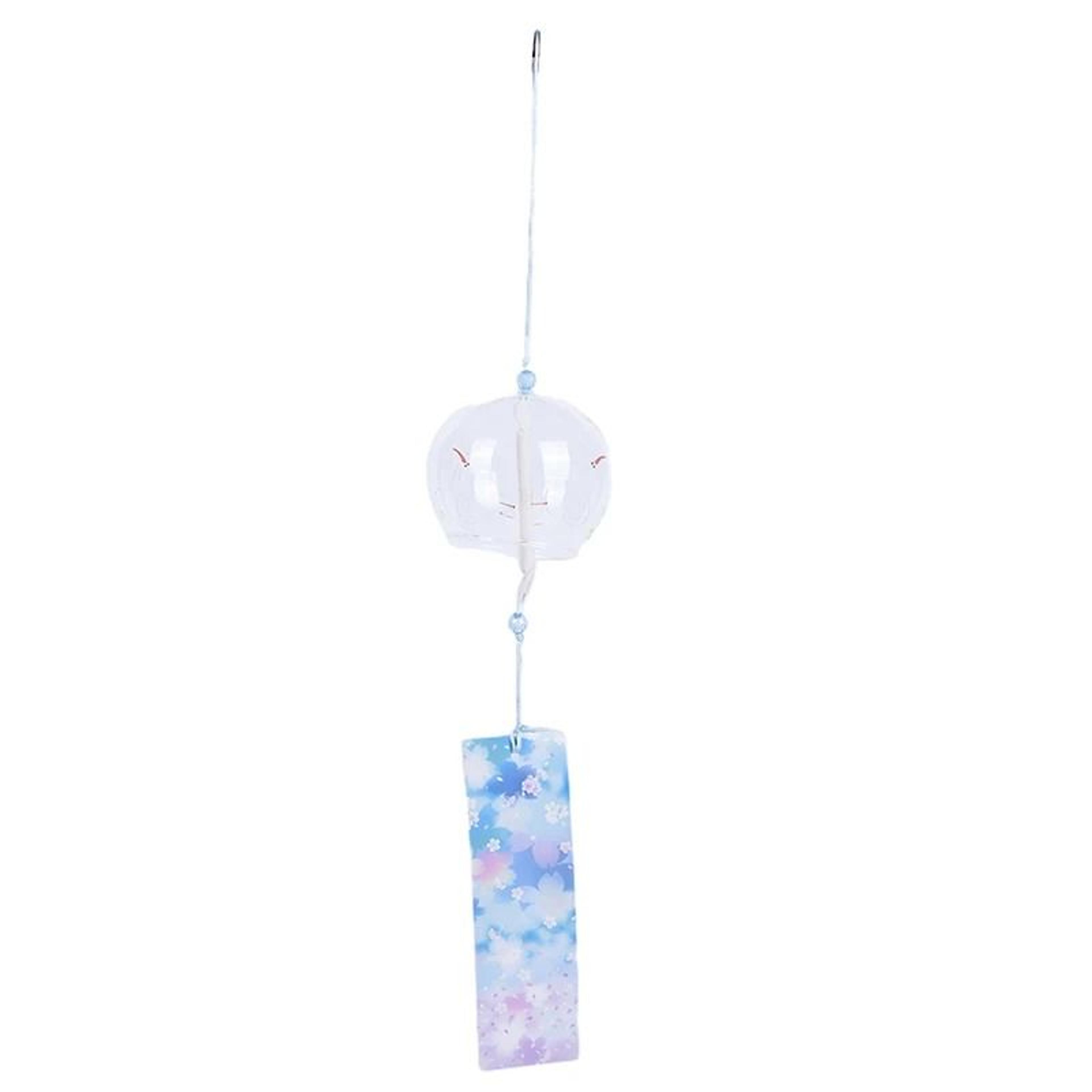 Japanese Glass Wind Chime Sakura Hanging Bell Cherry Blossom Decor 3