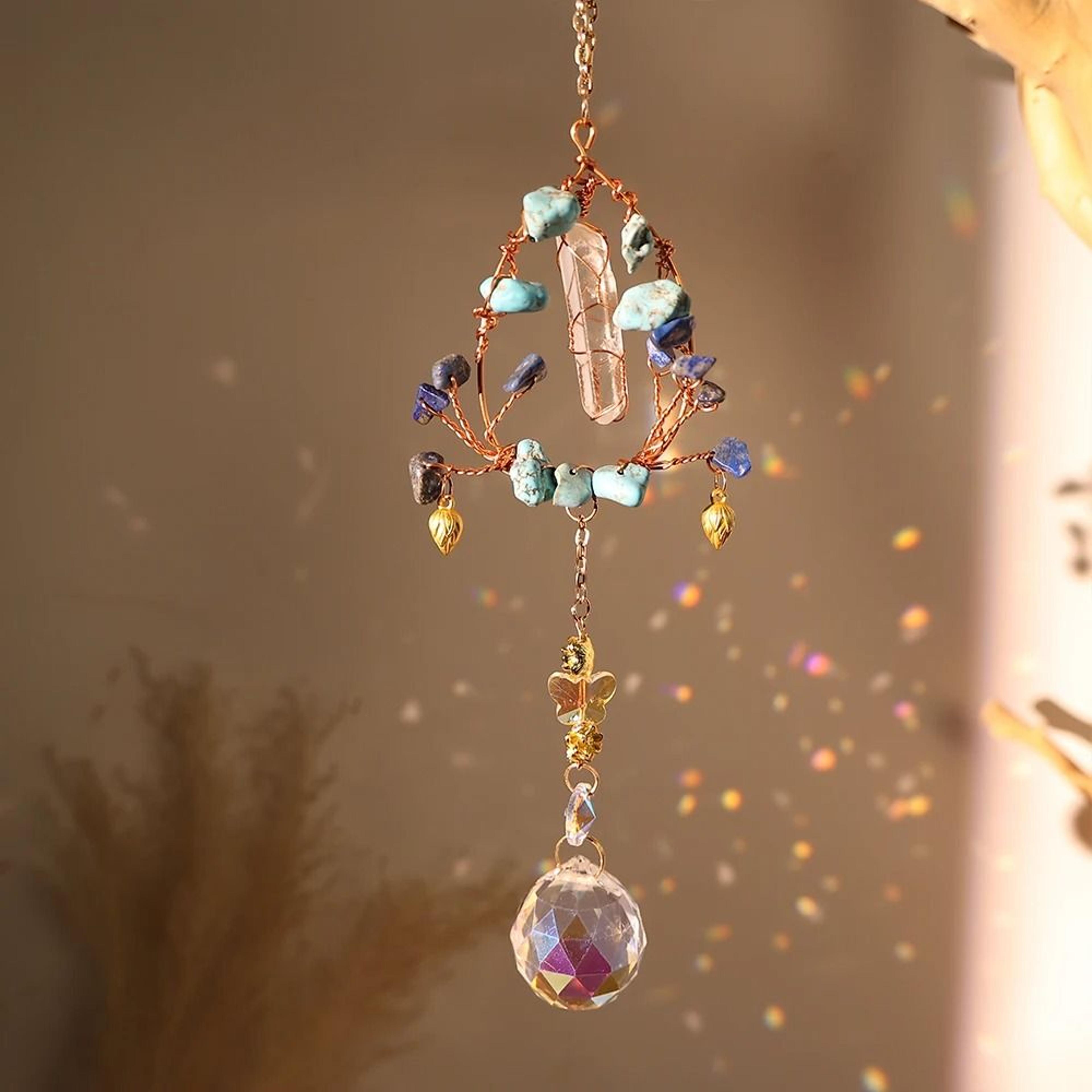 Crystal Wind Chime Sun Catcher Prism Hanging Moon Sun Decor 1