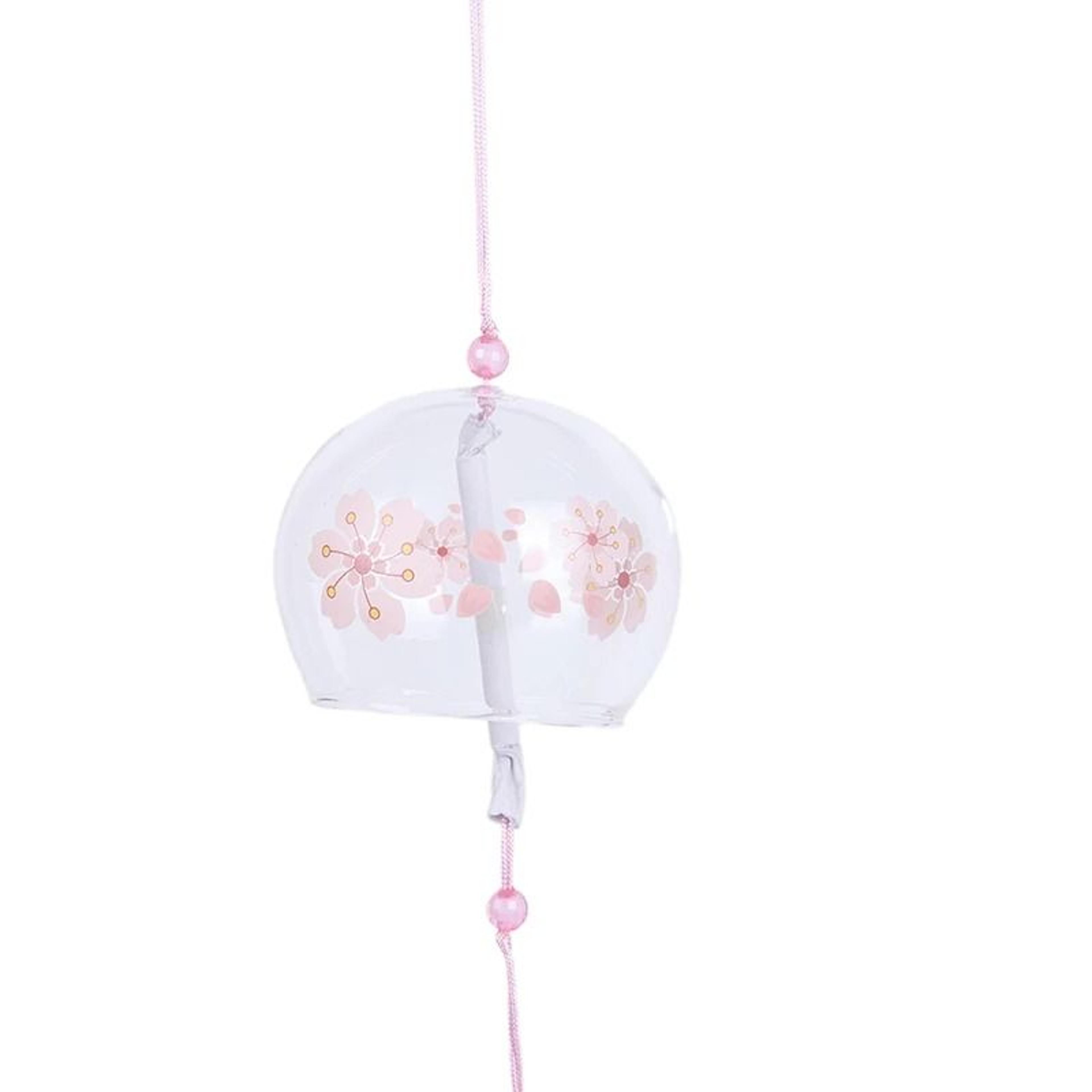 Japanese Glass Wind Chime Sakura Cherry Blossom Hanging Bell Decor 7