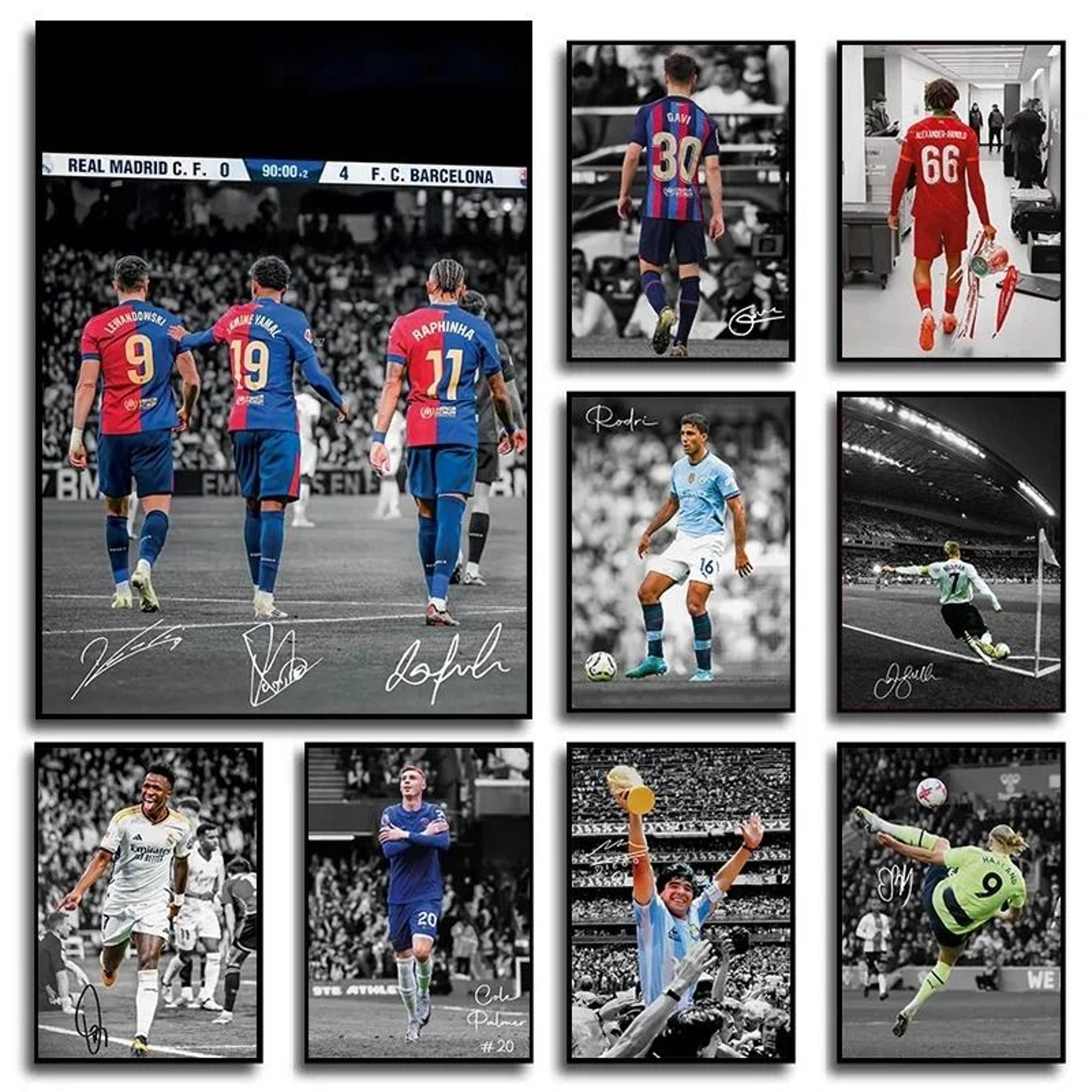 soccer wall art football poster canvas modern sports wall decor for living room