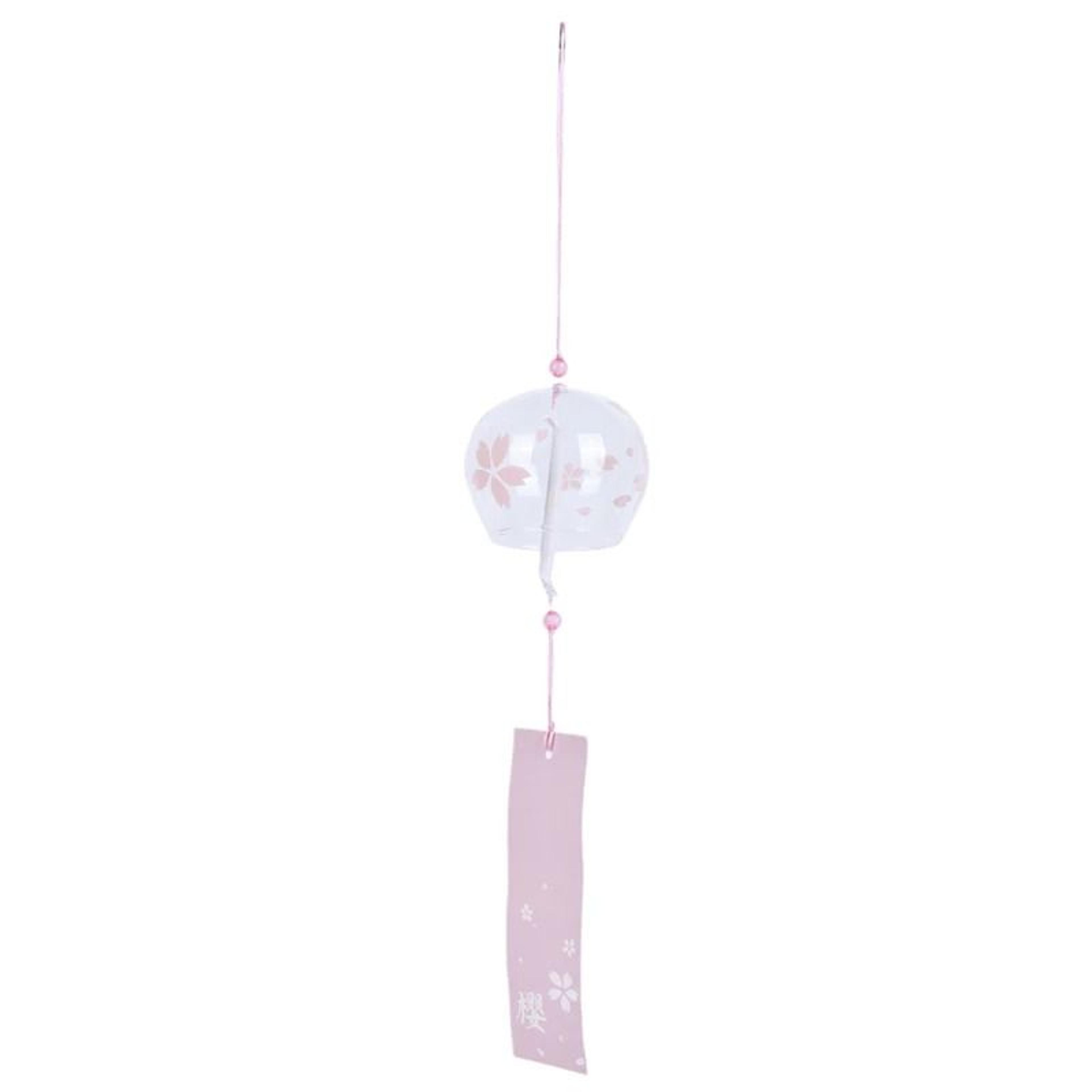 Japanese Wind Chimes Glass Sakura Wind Bell Cherry Blossom Hanging Decor 1