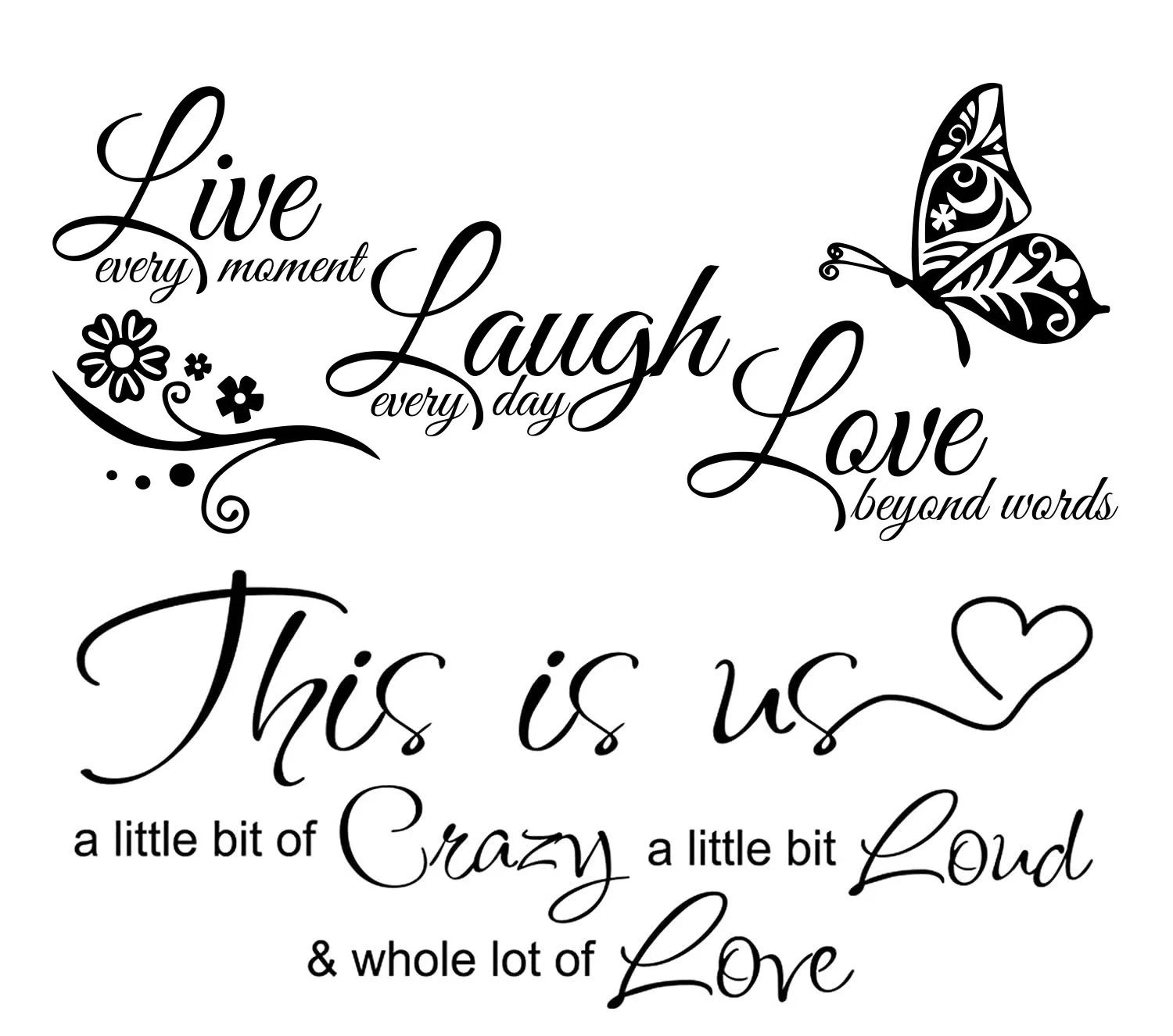 live laugh love butterfly wall sticker vinyl quote decal flower wall decor for living room