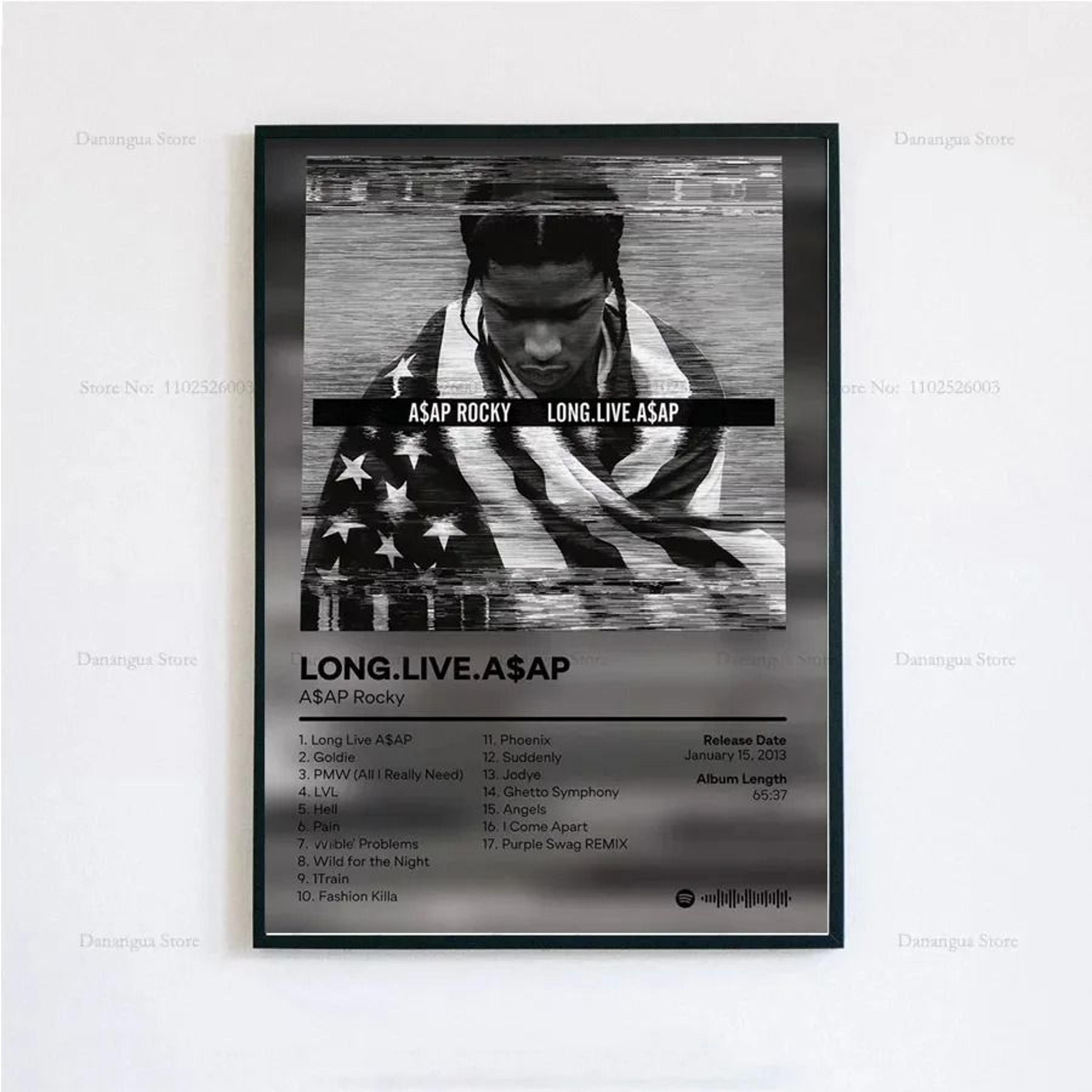 ASAP Rocky Poster Hip Hop Album Cover Wall Art Music Poster Print 9