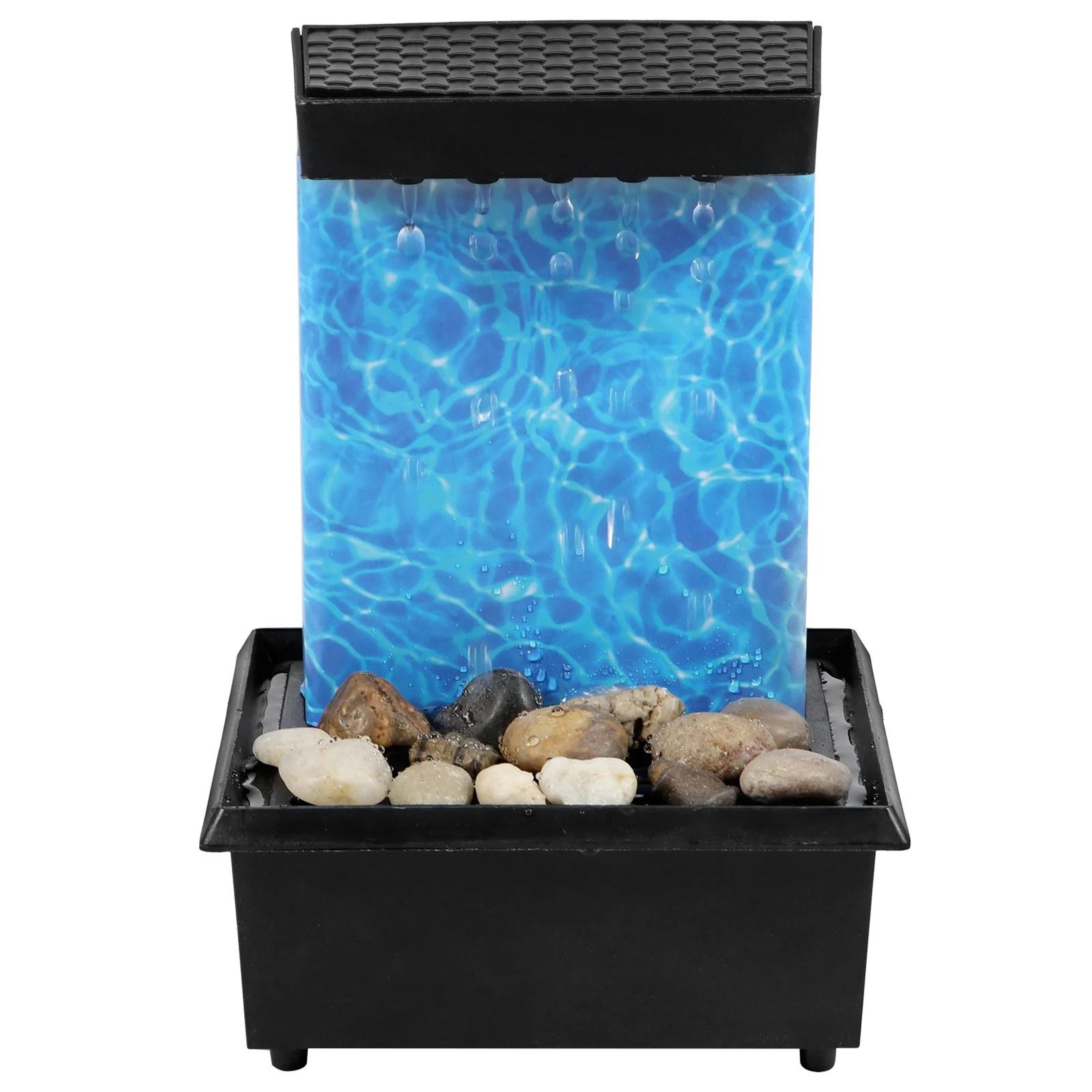 Tabletop Water Fountain Mini Desktop Waterfall With LED Light USB Powered 4