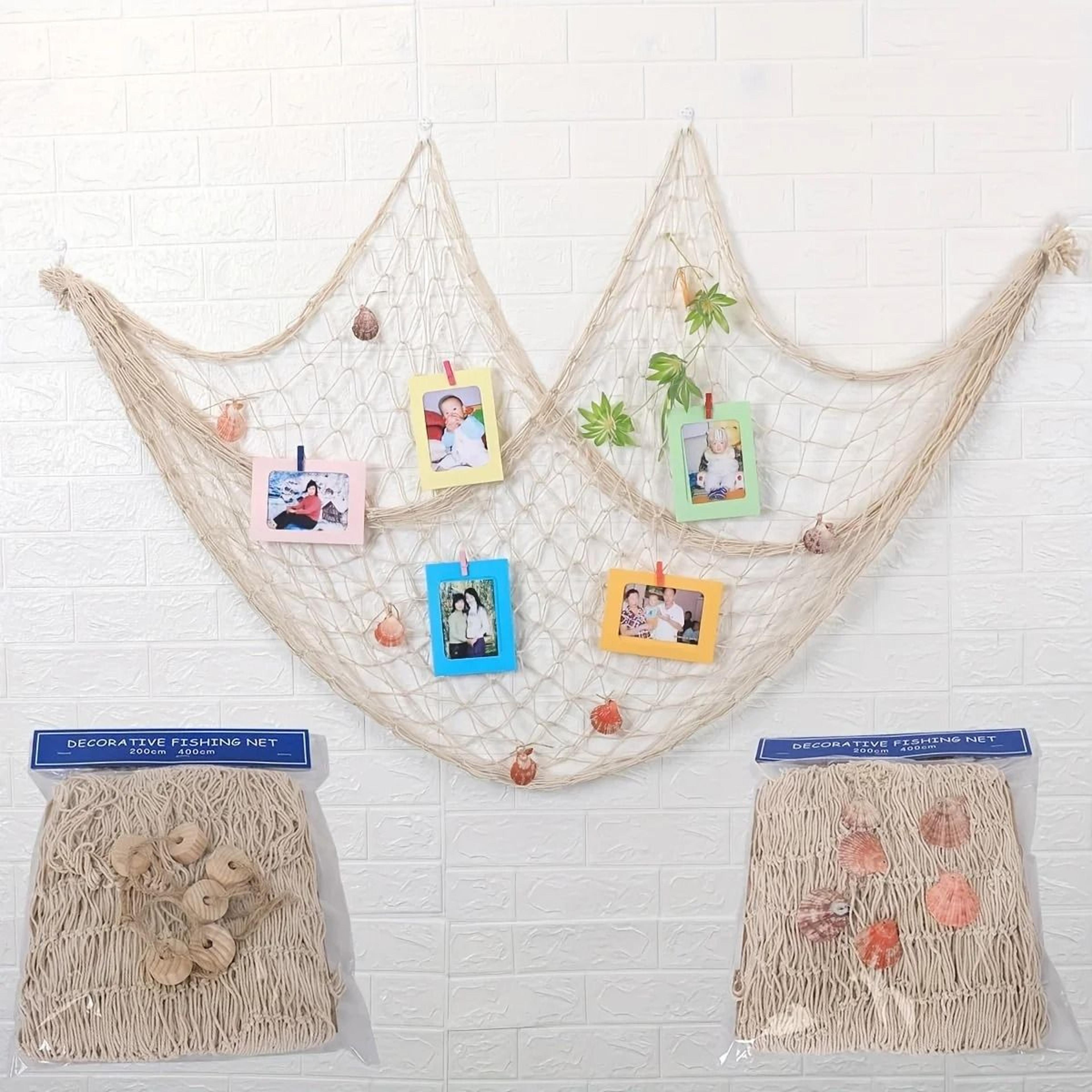 Nautical Fishing Net Wall Decor Beach Theme Hanging For Coastal Home Styling 4