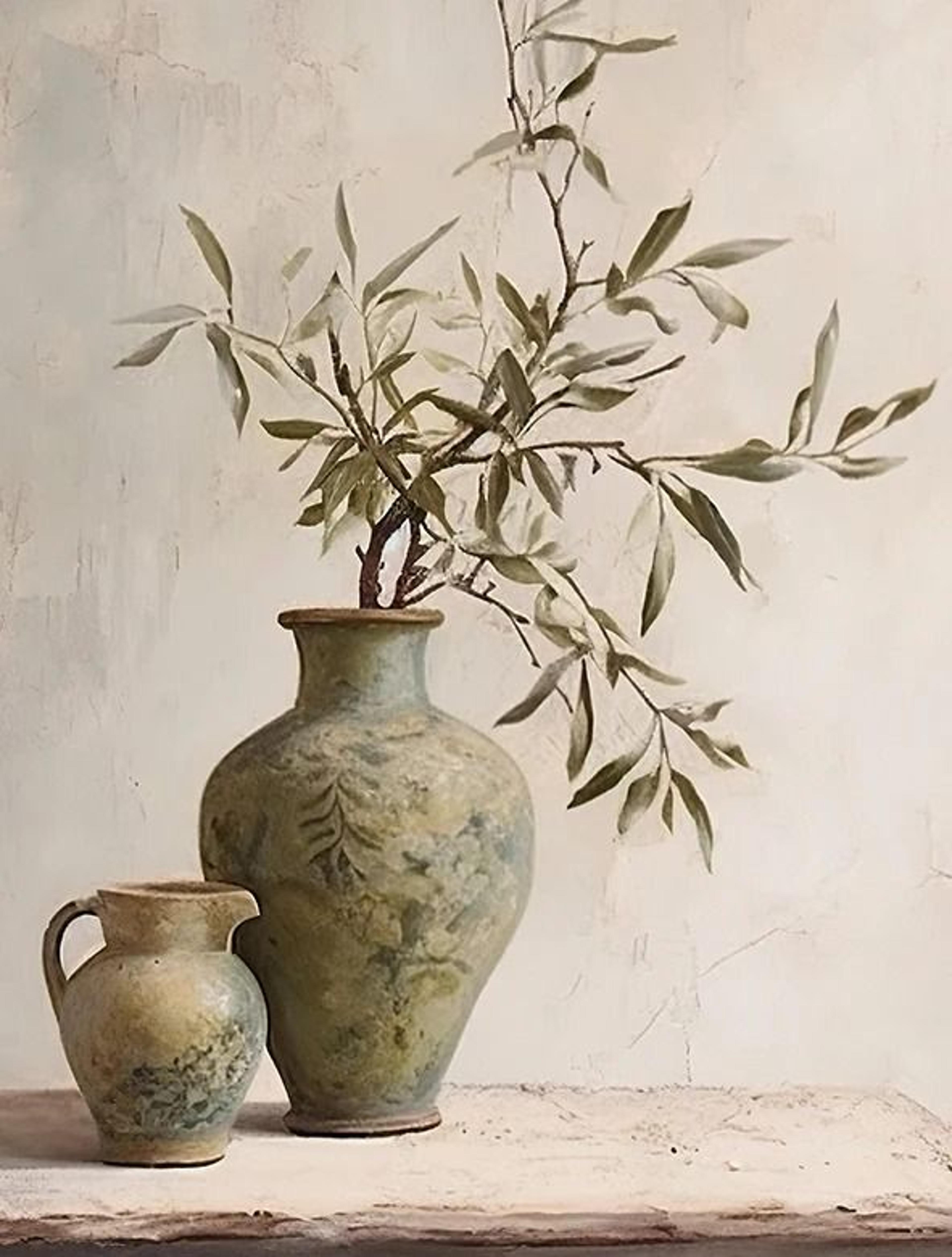 Vintage Olive Tree And Lemon Canvas Poster Botanical Wall Art Print 10