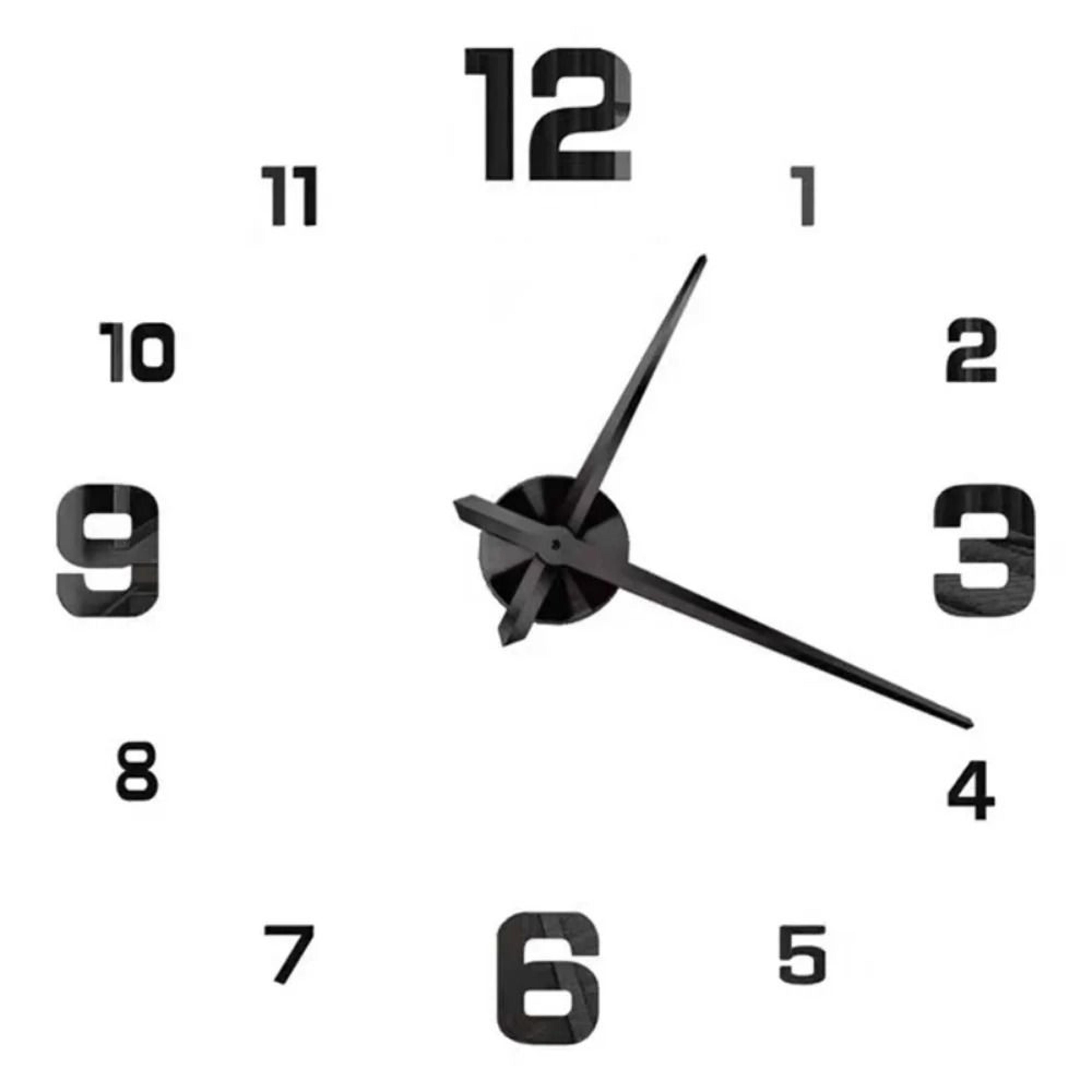 Large DIY 3D Wall Clock Modern Acrylic Mirror Decor Clock 27