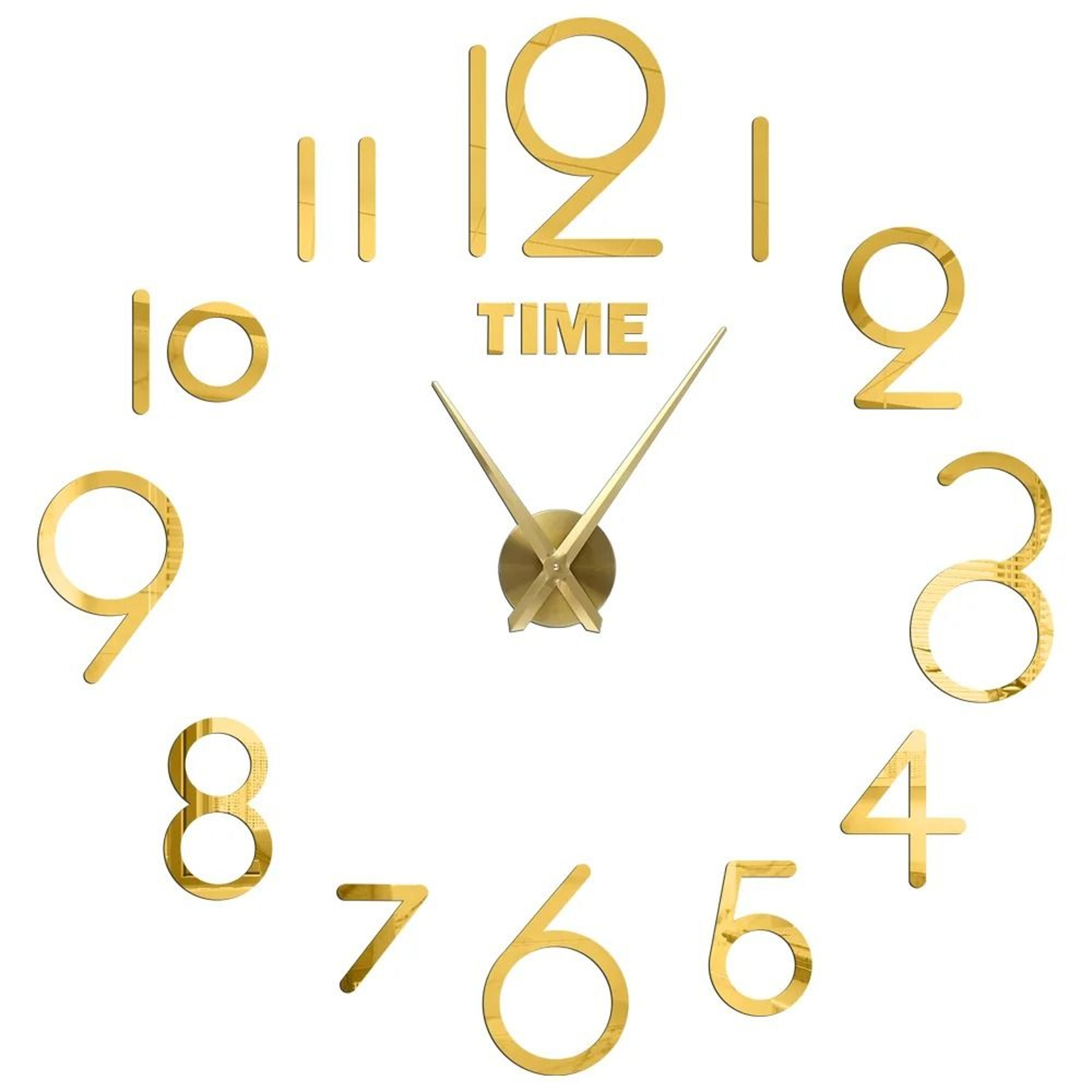 Large DIY 3D Wall Clock Modern Acrylic Mirror Decor Clock 19