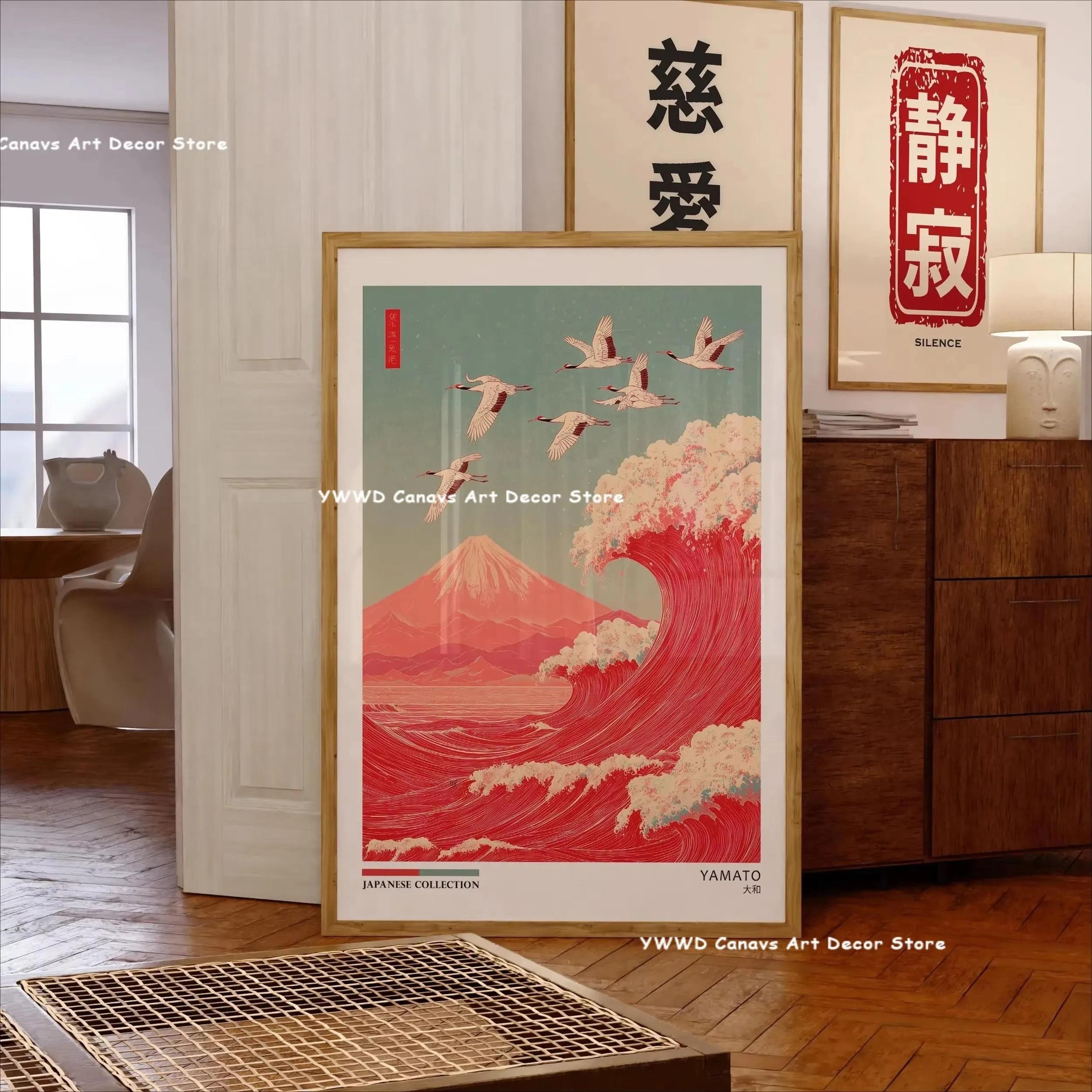 Hokusai Wave Canvas Japanese Wall Art Mount Fuji Wall Decor For Modern Home 8