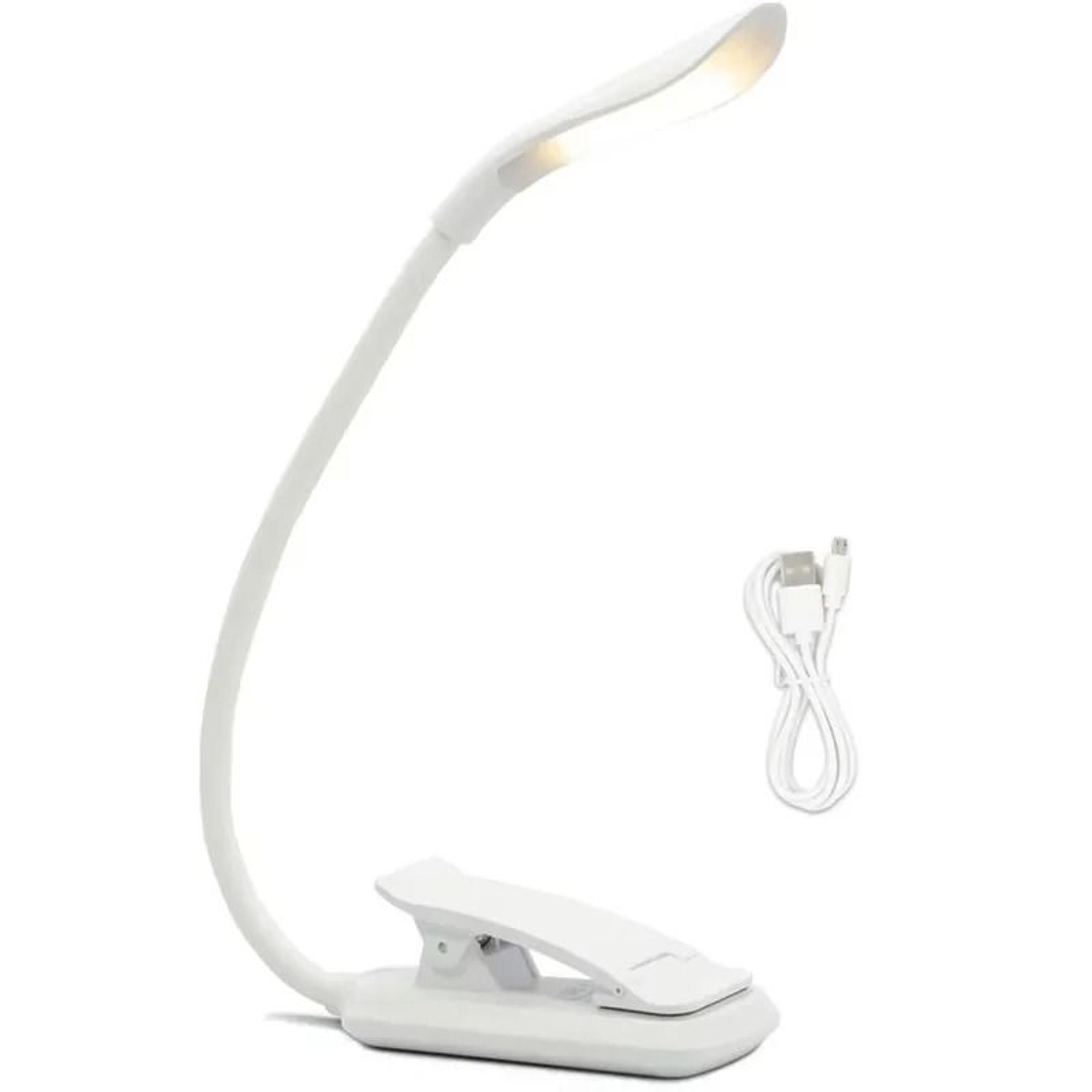 USB Rechargeable Book Light Clip On Portable LED Reading Lamp Flexible Night Light 2