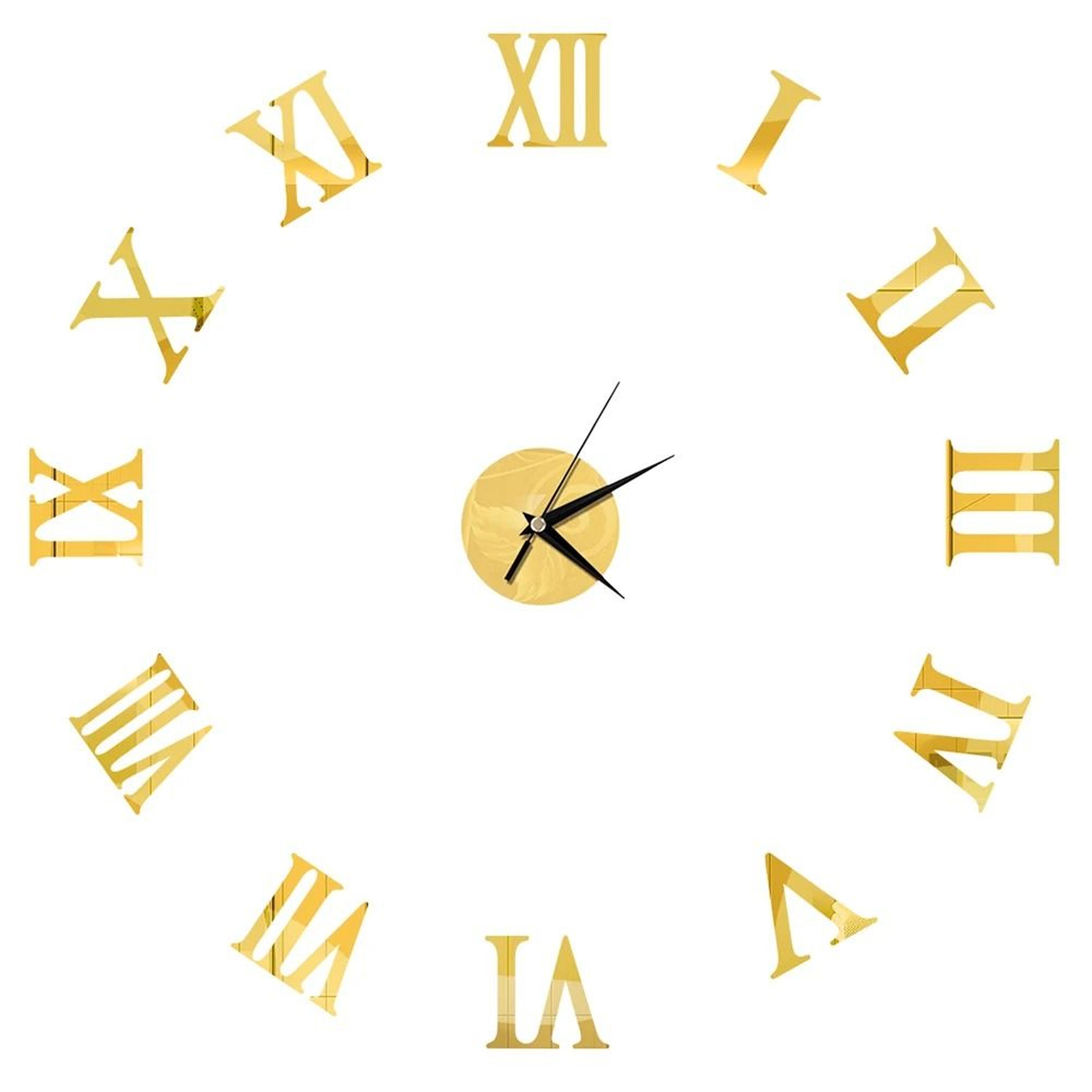 DIY Mirror Wall Clock Sticker Frameless Modern Large Wall Clock Decor 9