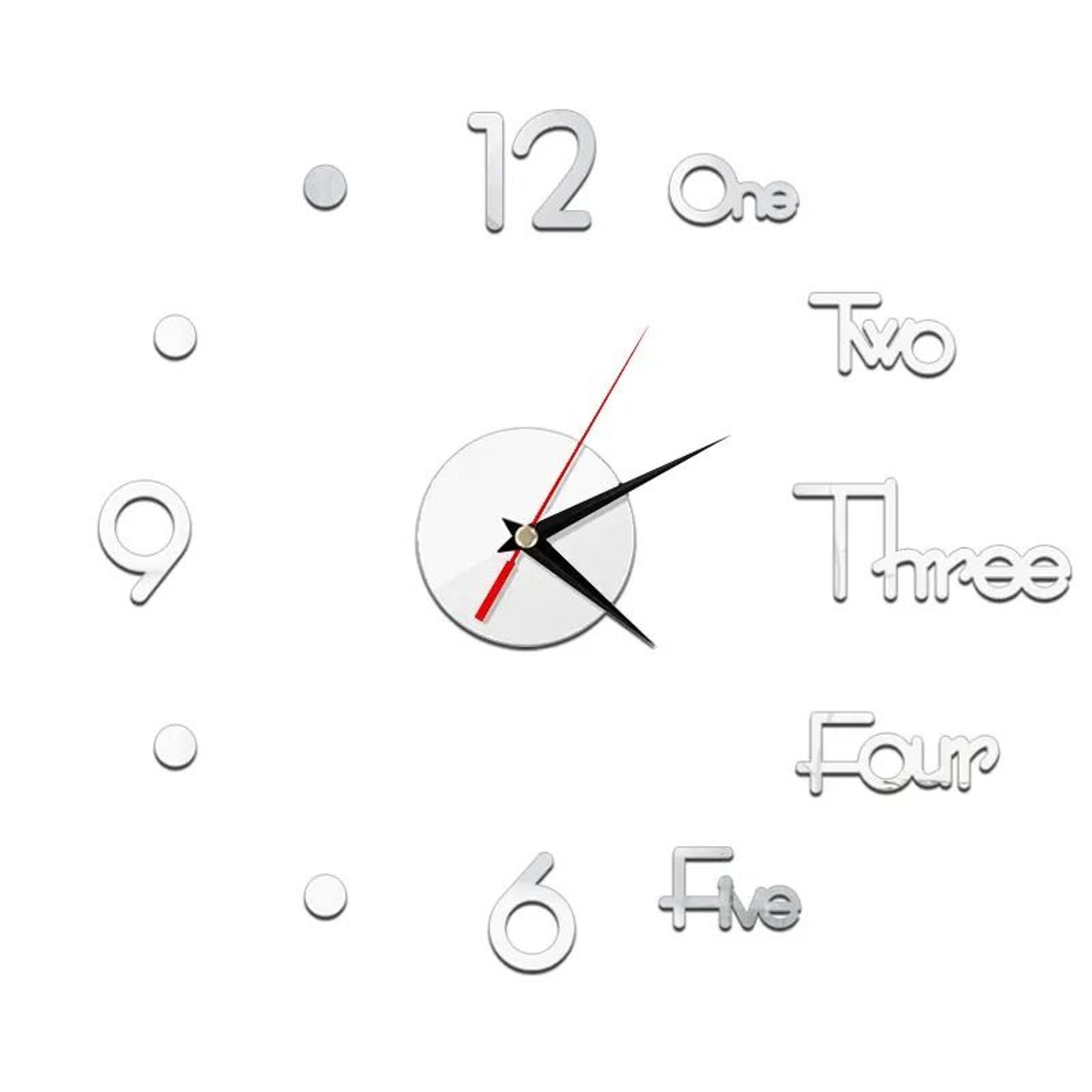 DIY Mirror Wall Clock Sticker Frameless Modern Large Wall Clock Decor 11