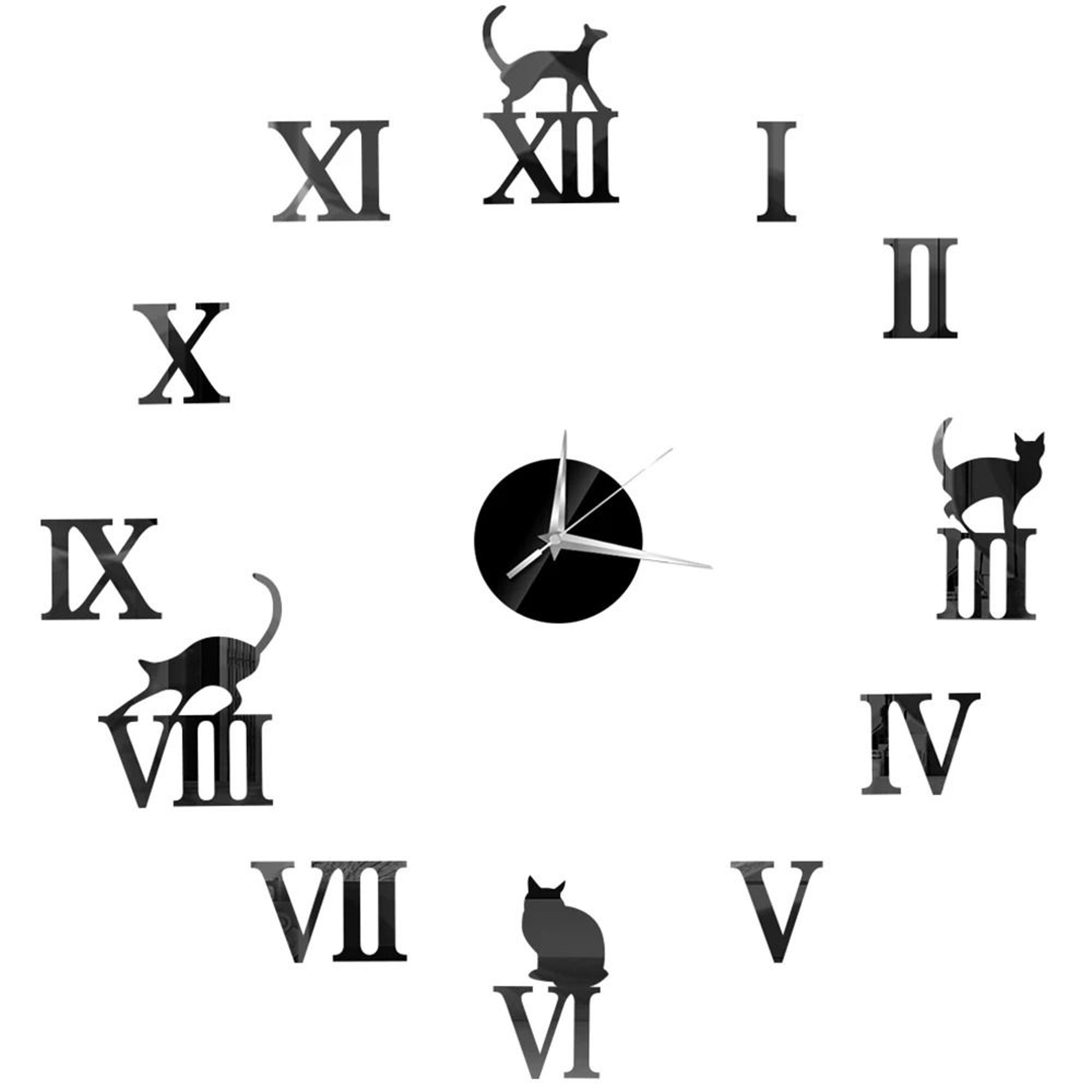 DIY Mirror Wall Clock Sticker Frameless Modern Large Wall Clock Decor 5