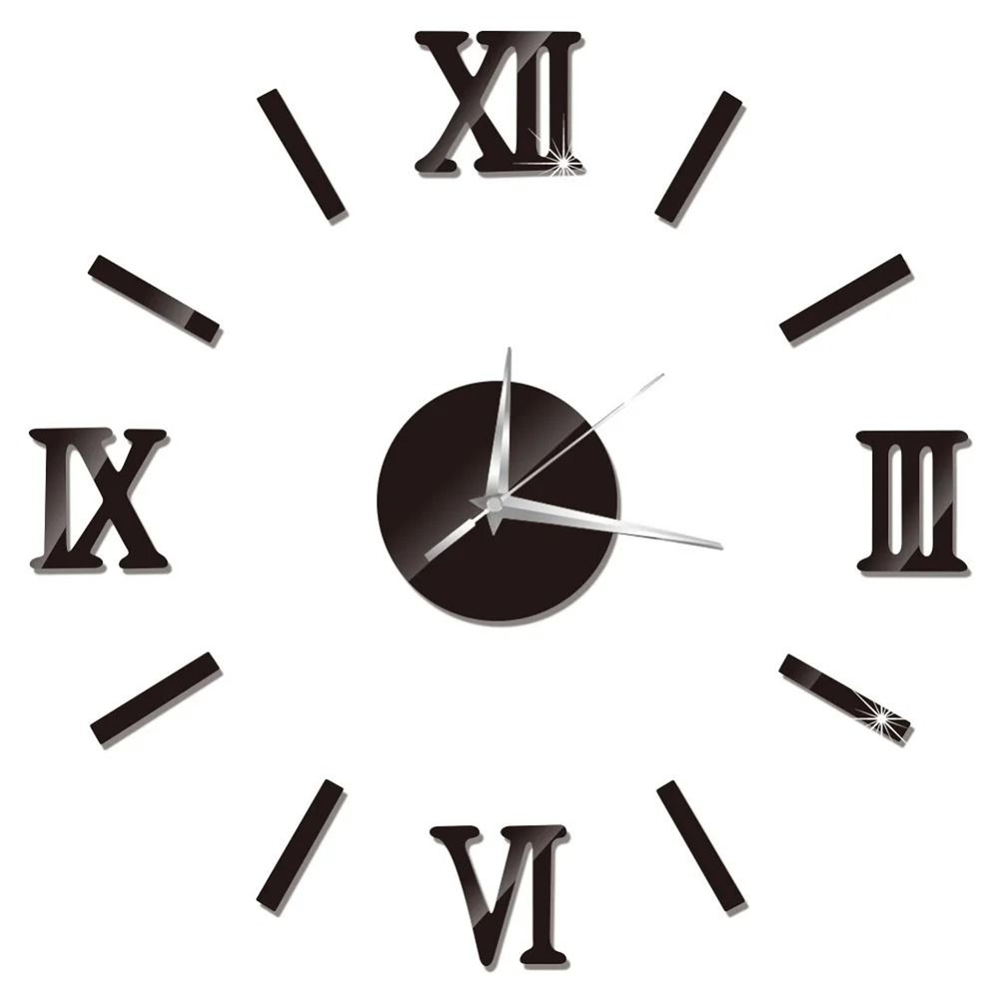 DIY Mirror Wall Clock Sticker Frameless Modern Large Wall Clock Decor 29