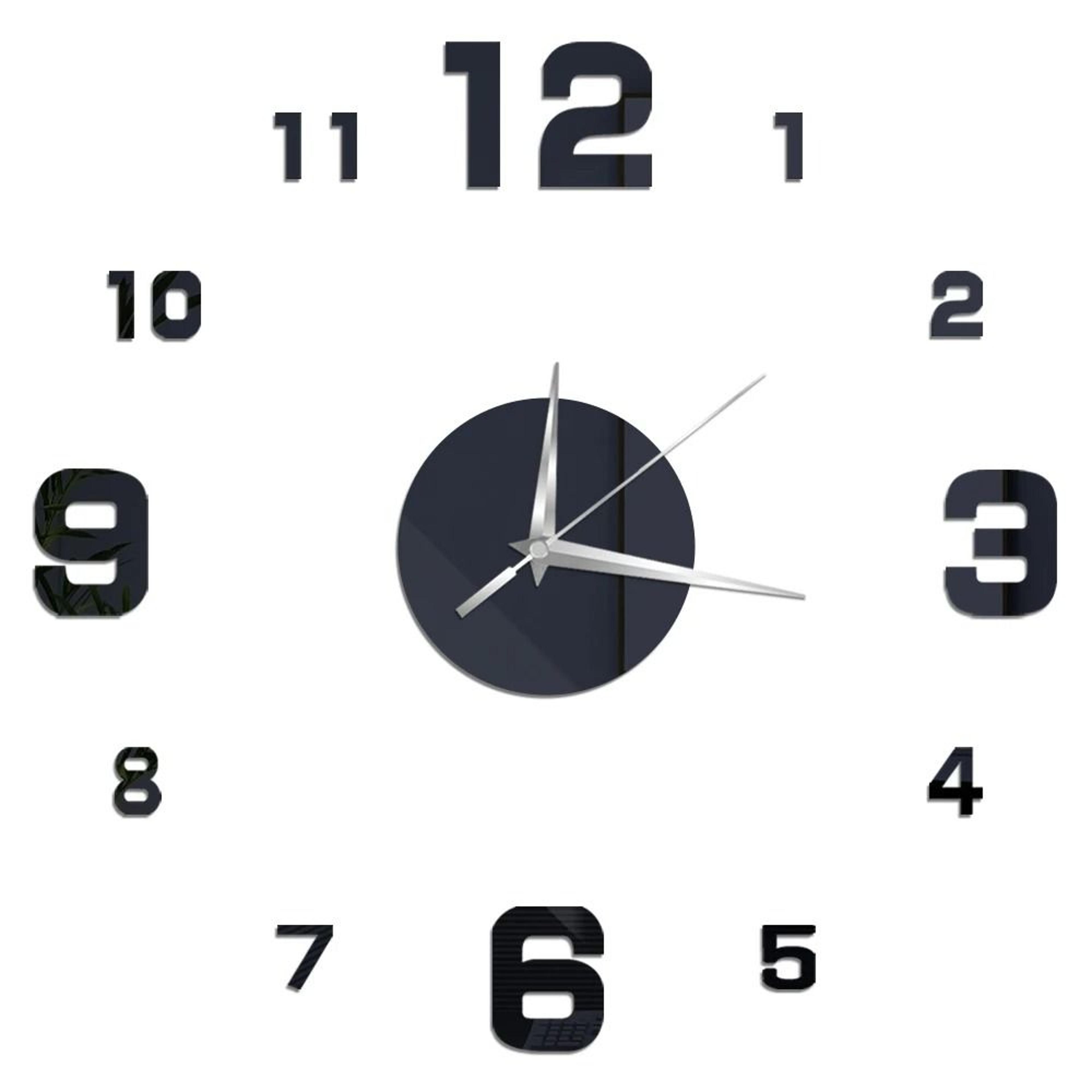 DIY Mirror Wall Clock Sticker Frameless Modern Large Wall Clock Decor 19