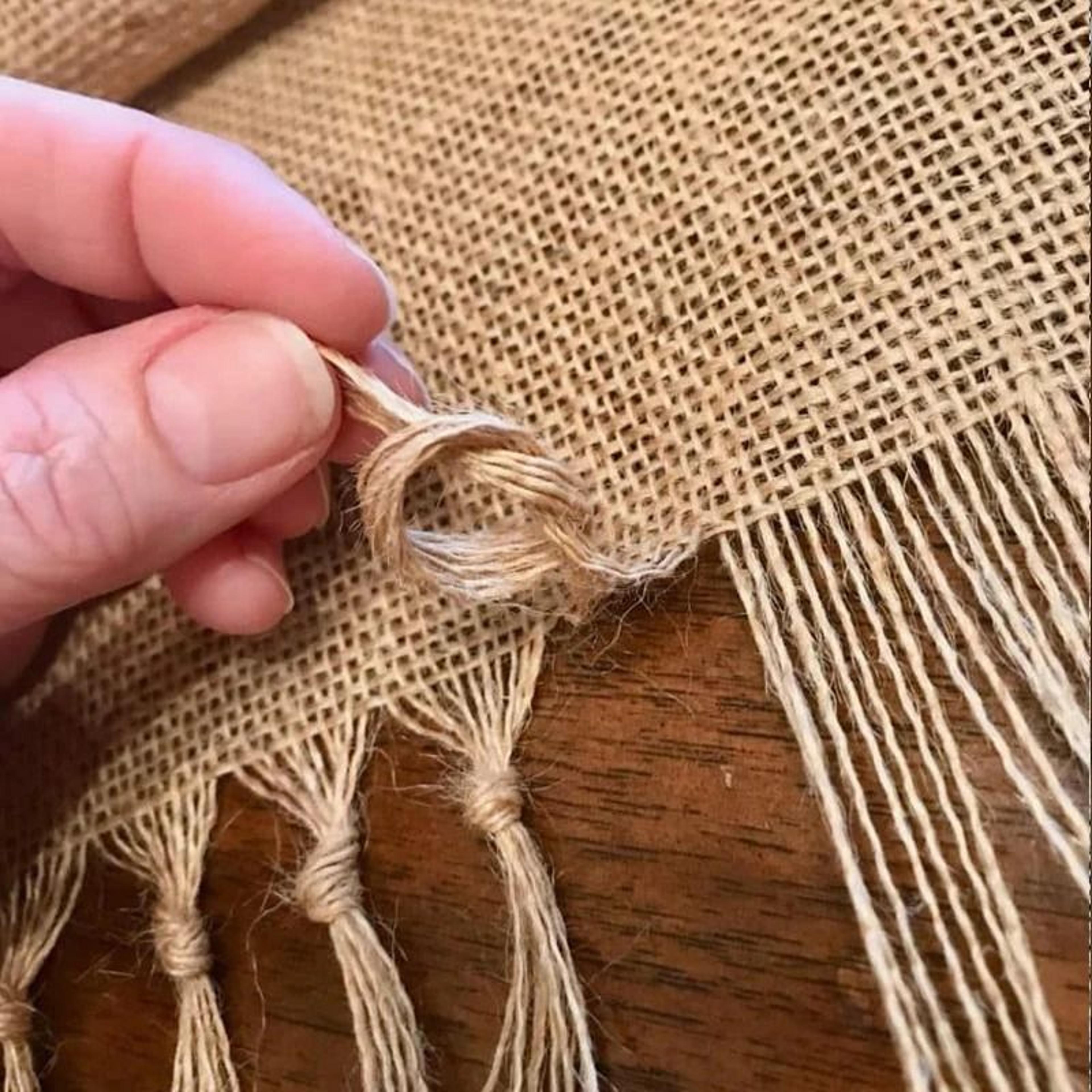 Natural Jute Table Runner With Tassels Rustic Farmhouse Table Decor 2