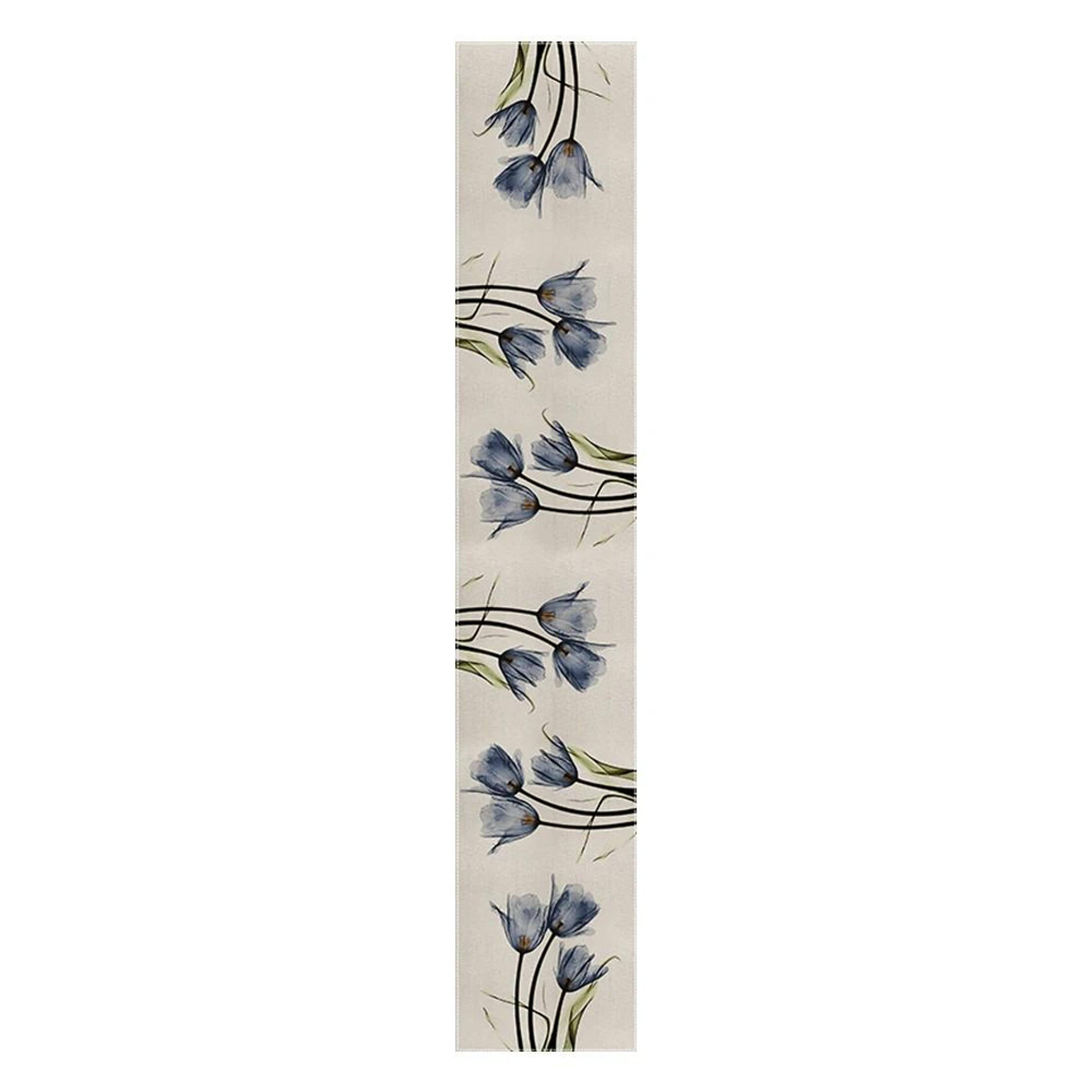 Tulip Linen Table Runner Farmhouse Floral Dining Table Decor 0