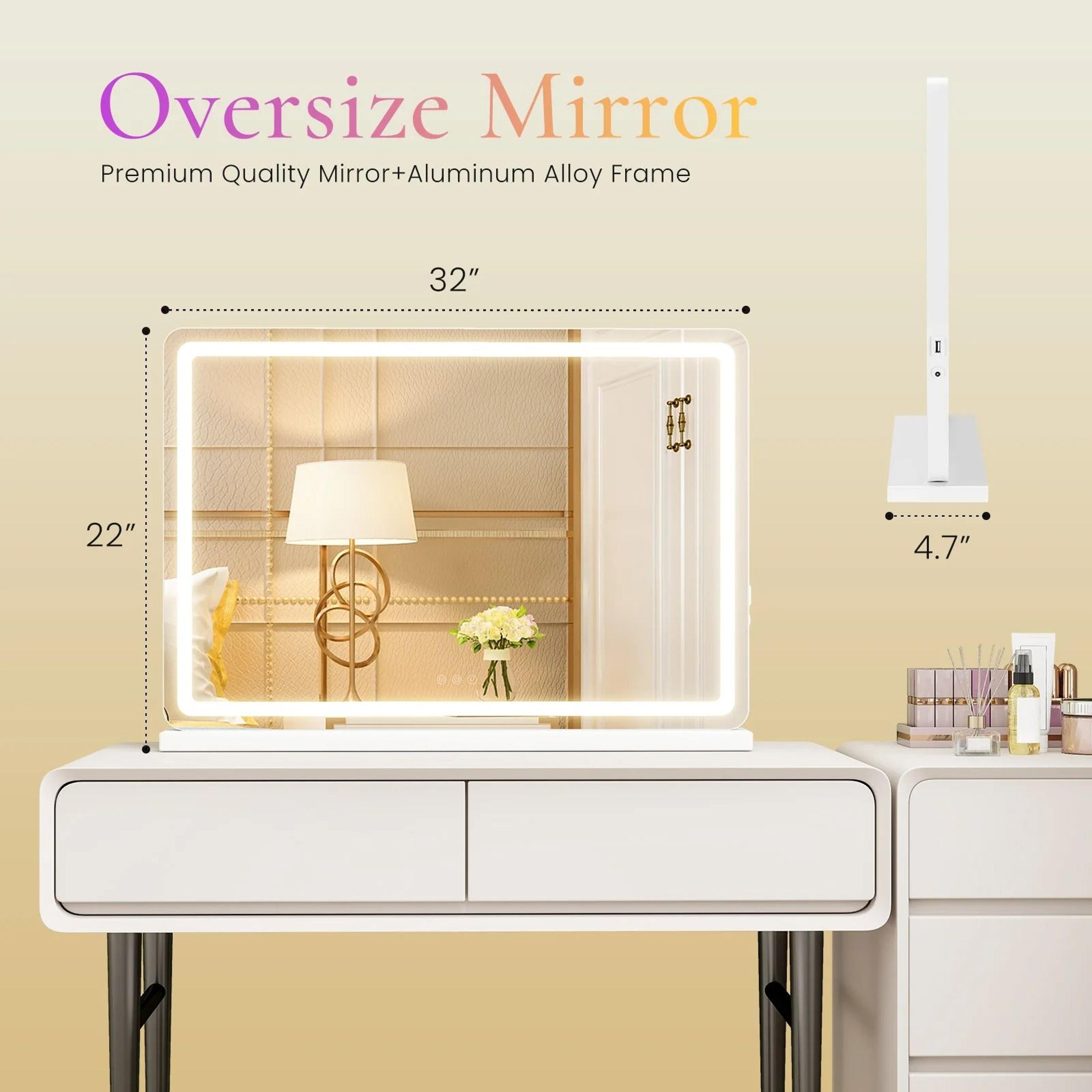 LED Vanity Mirror With Lights Dimmable Makeup Bathroom Mirror 3