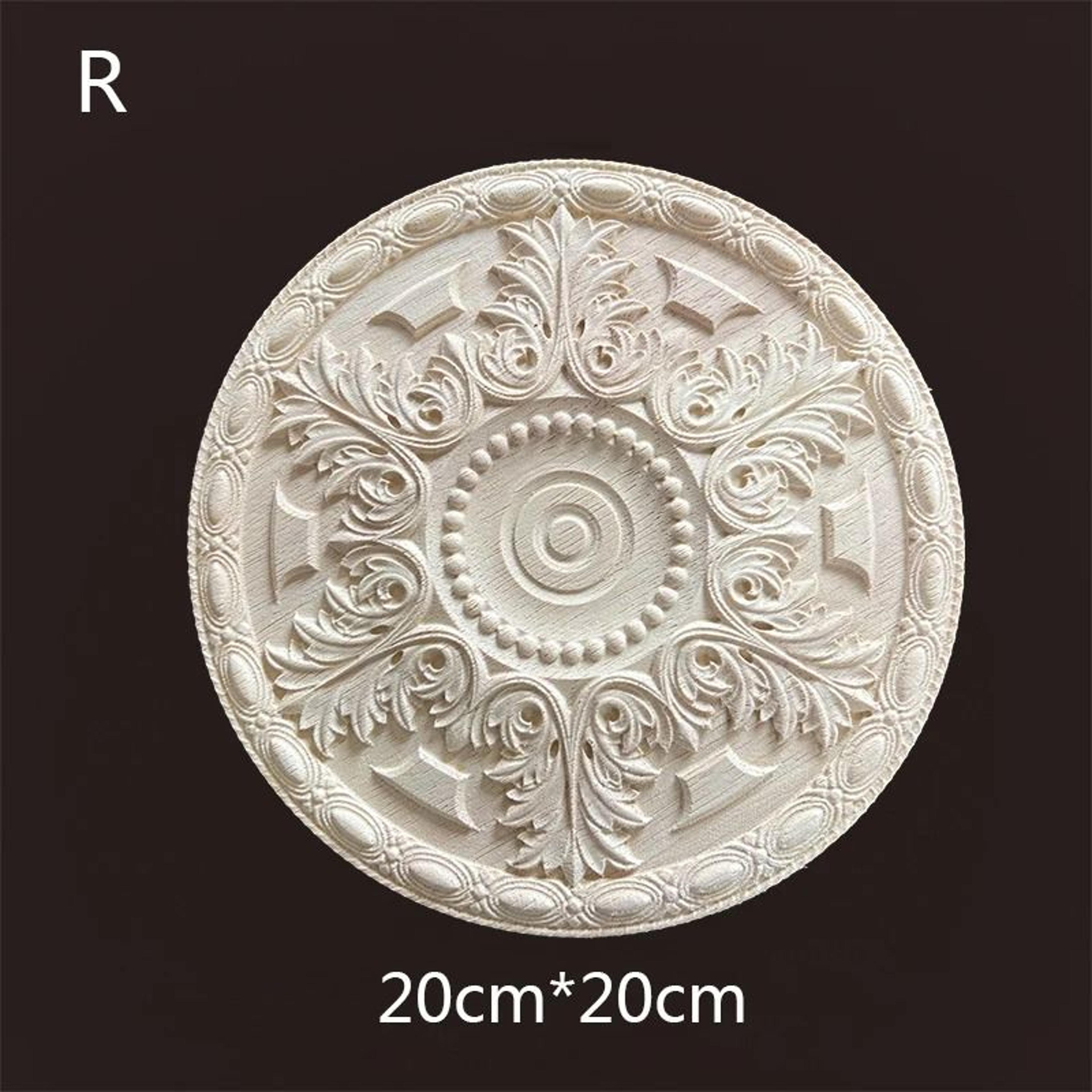 Floral Wood Carved Applique Furniture Onlay Decorative Trim 9