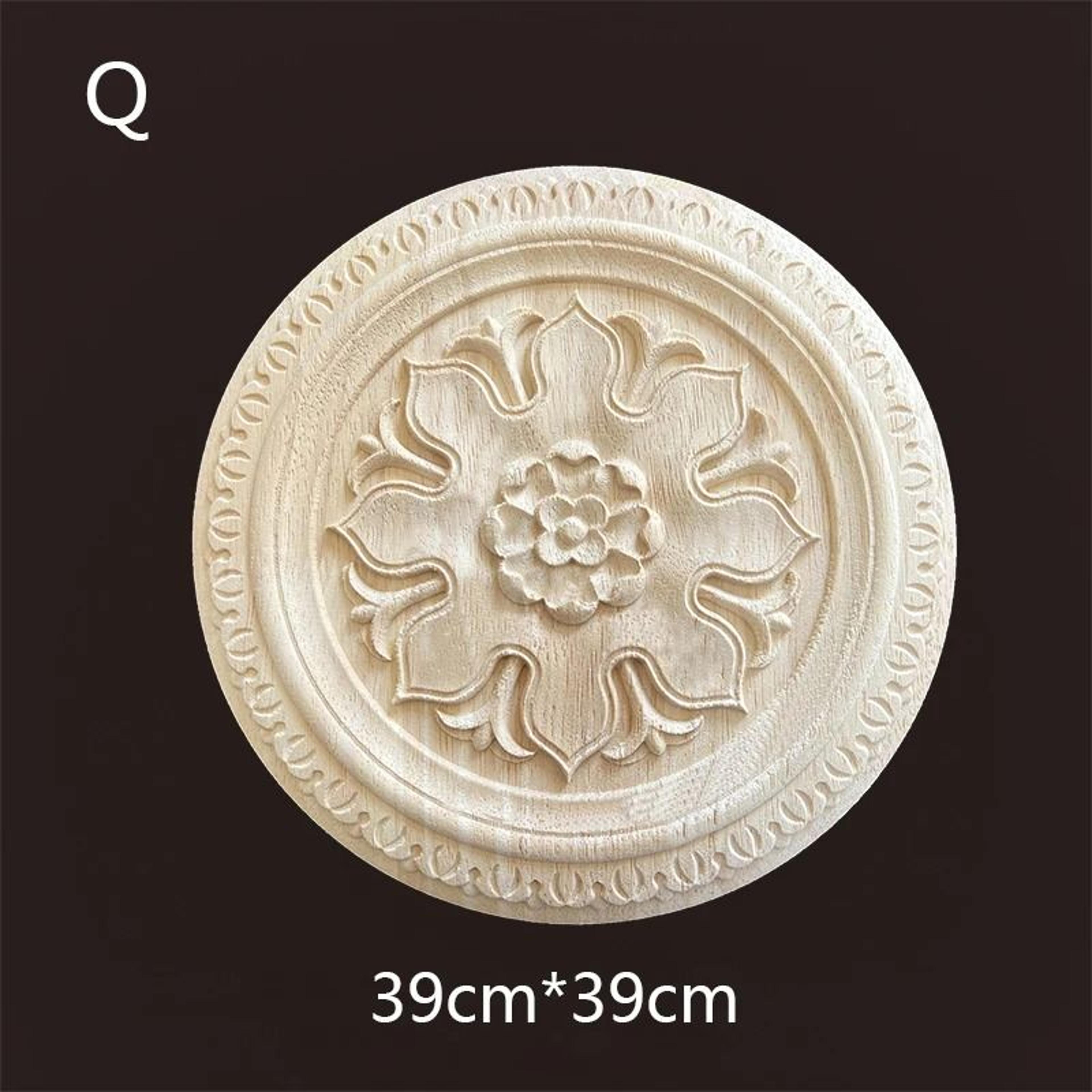 Floral Wood Carved Applique Furniture Onlay Decorative Trim 11