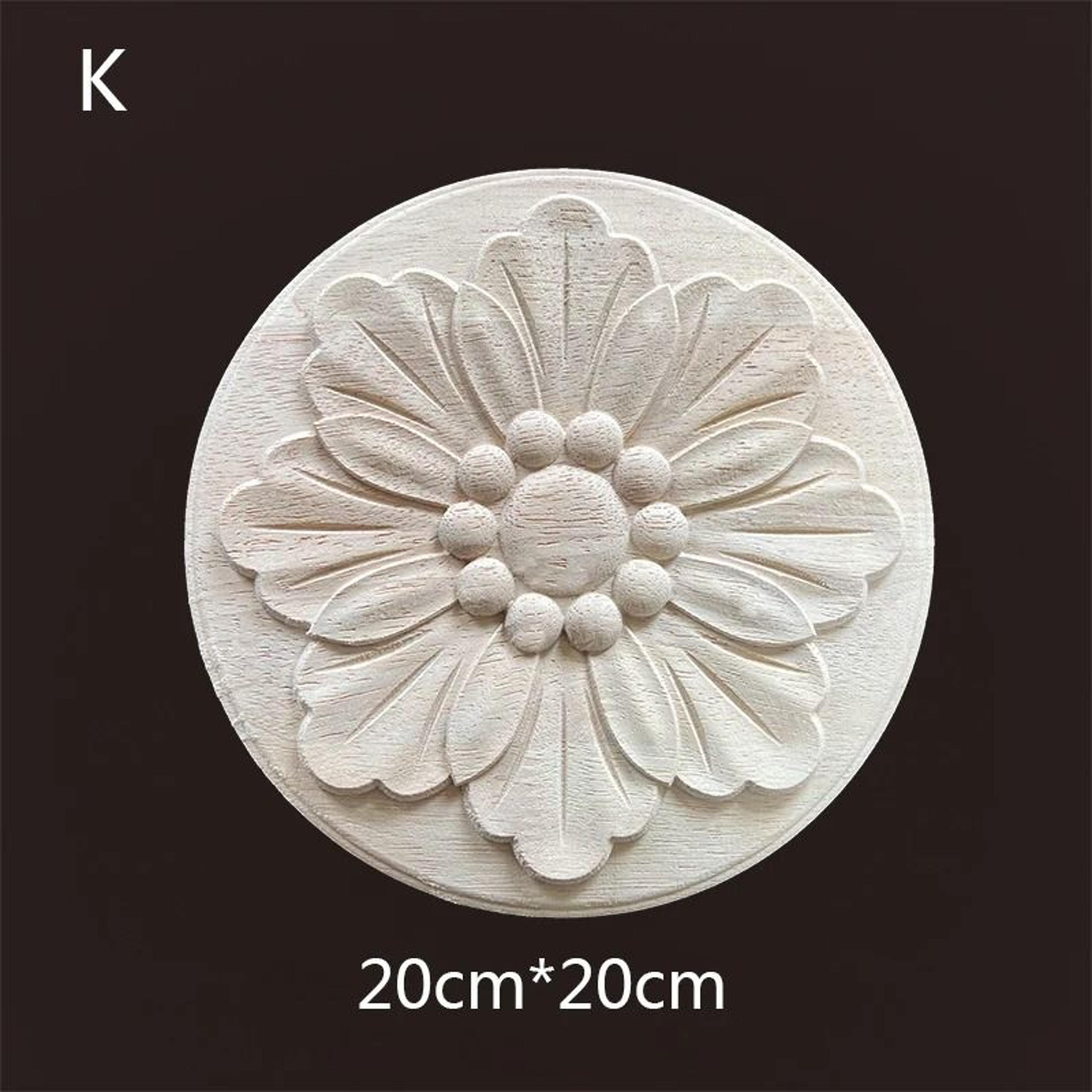 Floral Wood Carved Applique Furniture Onlay Decorative Trim 29
