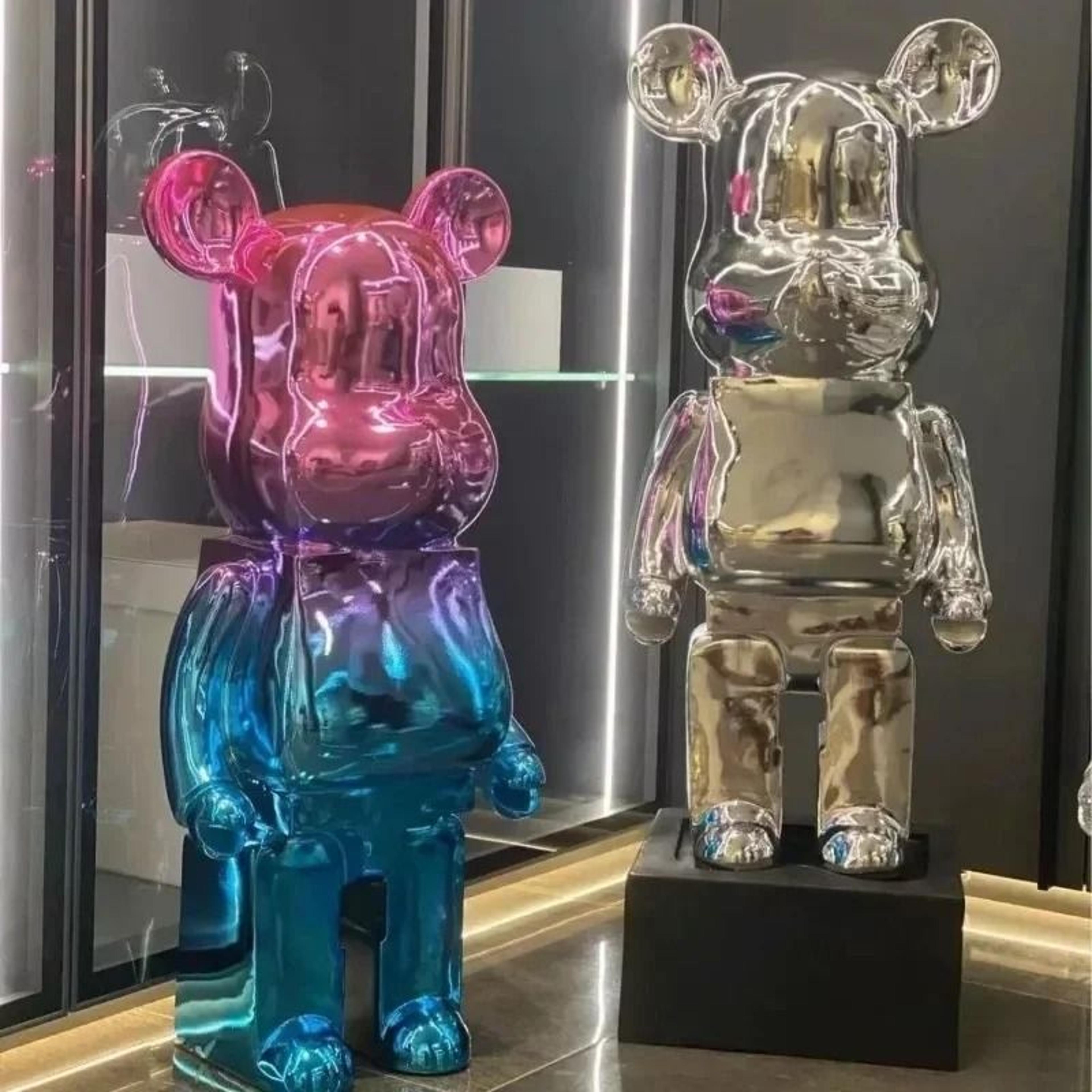 Luxury Gradient Bear Statue Modern Mirror Finish Home Decor Sculpture 10