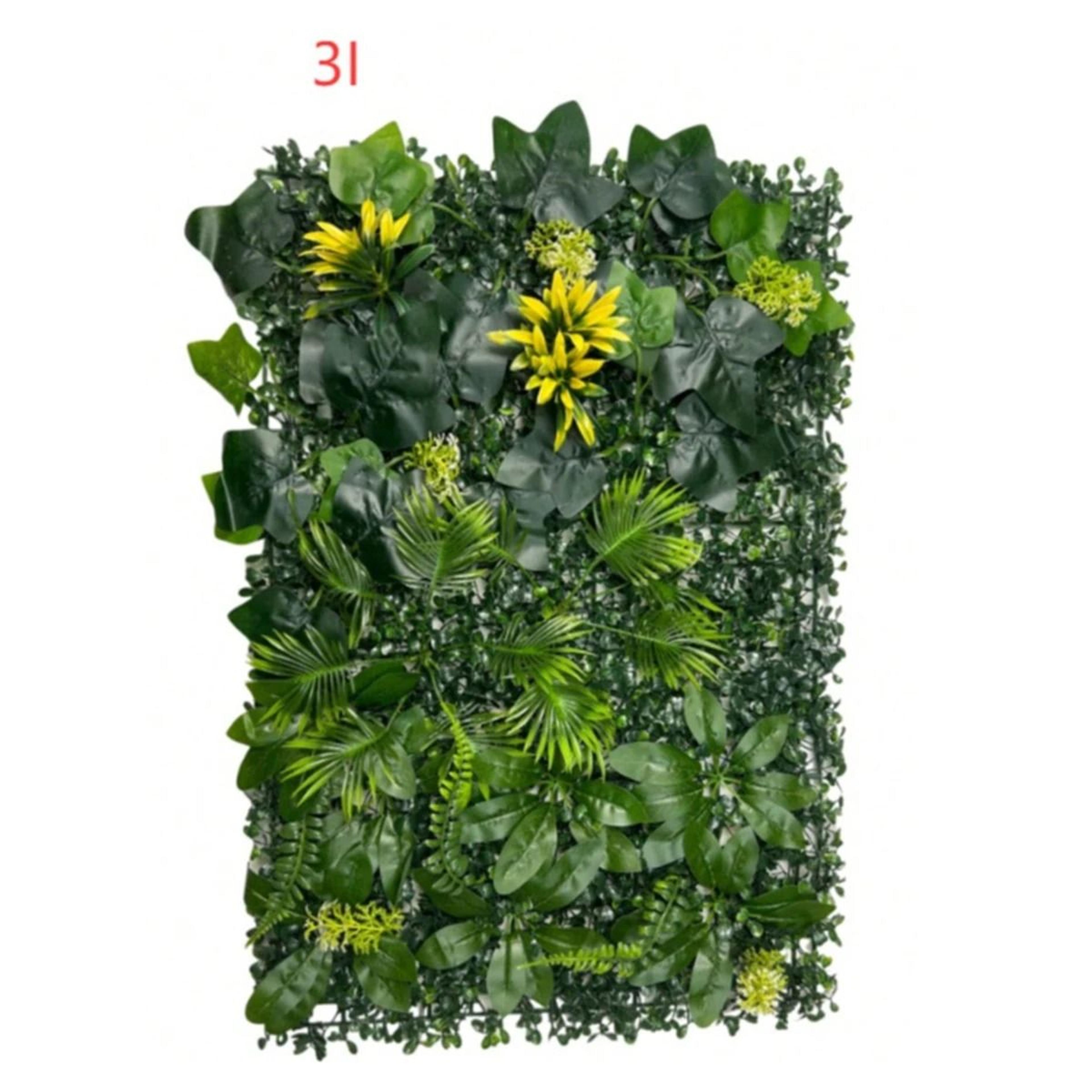 Artificial Grass Wall Panel Greenery Backdrop With Flowers Privacy Hedge Screen 7