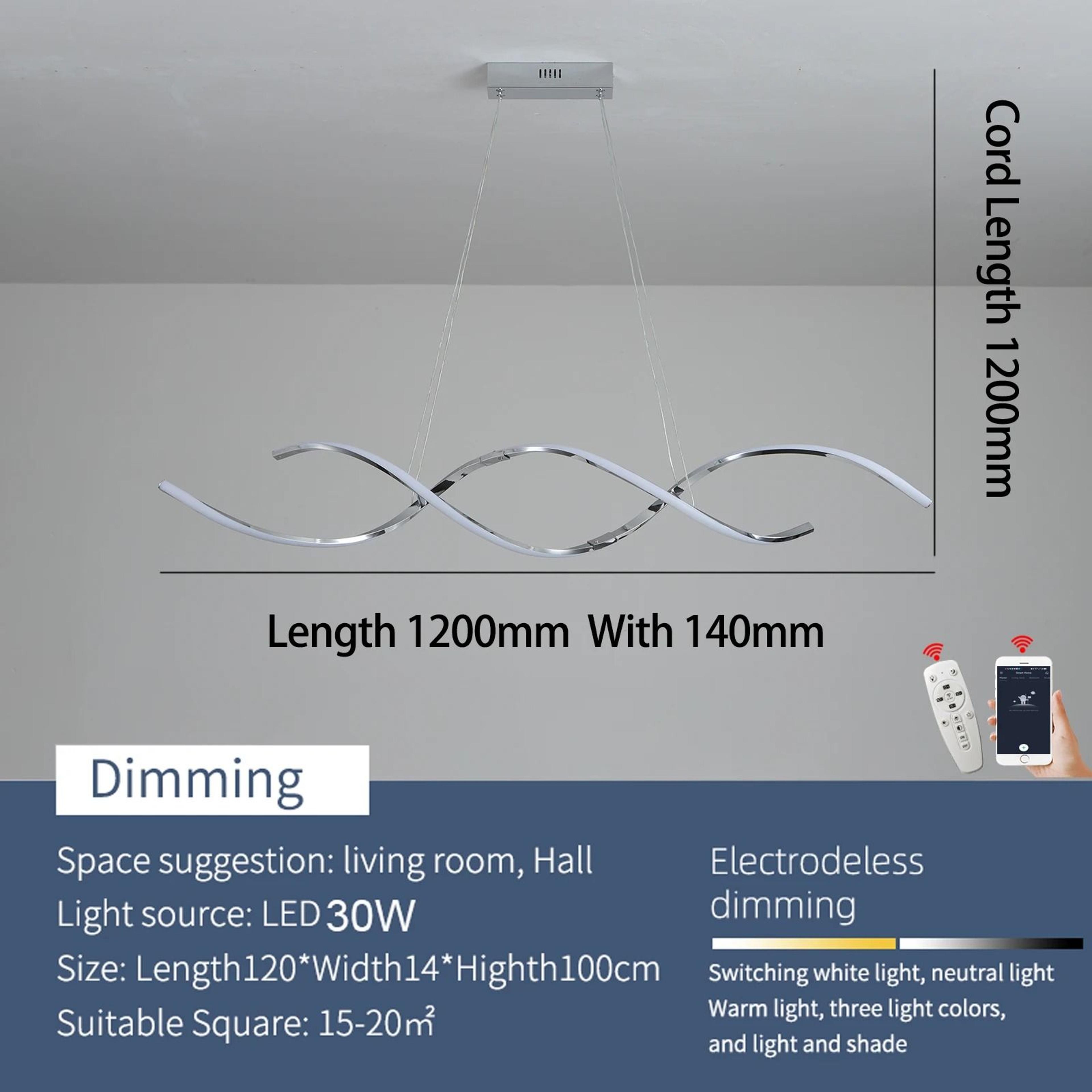 Modern LED Chandelier Linear Dining Room Pendant Light Minimalist Ceiling Lighting 1