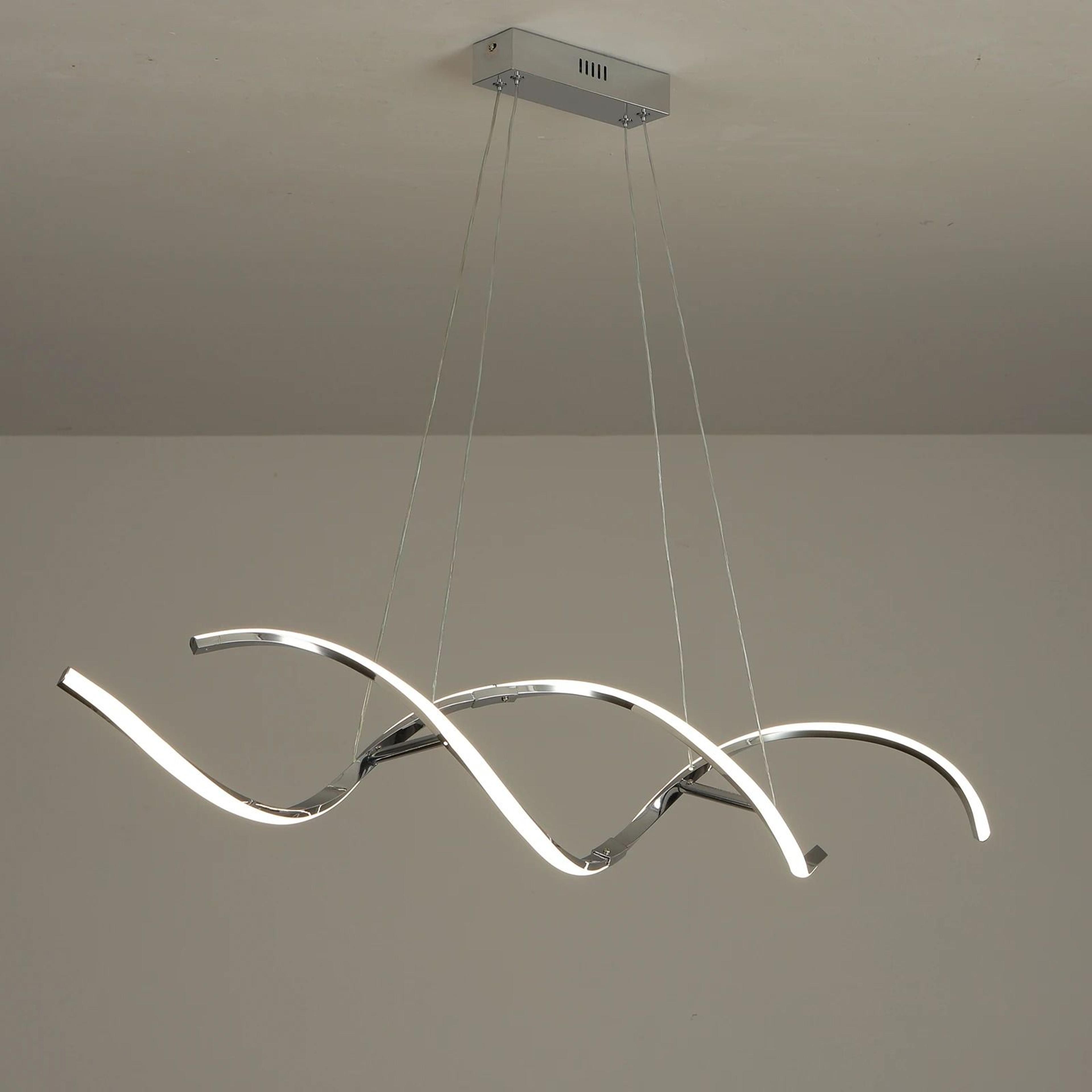 Modern LED Chandelier Linear Dining Room Pendant Light Minimalist Ceiling Lighting 6