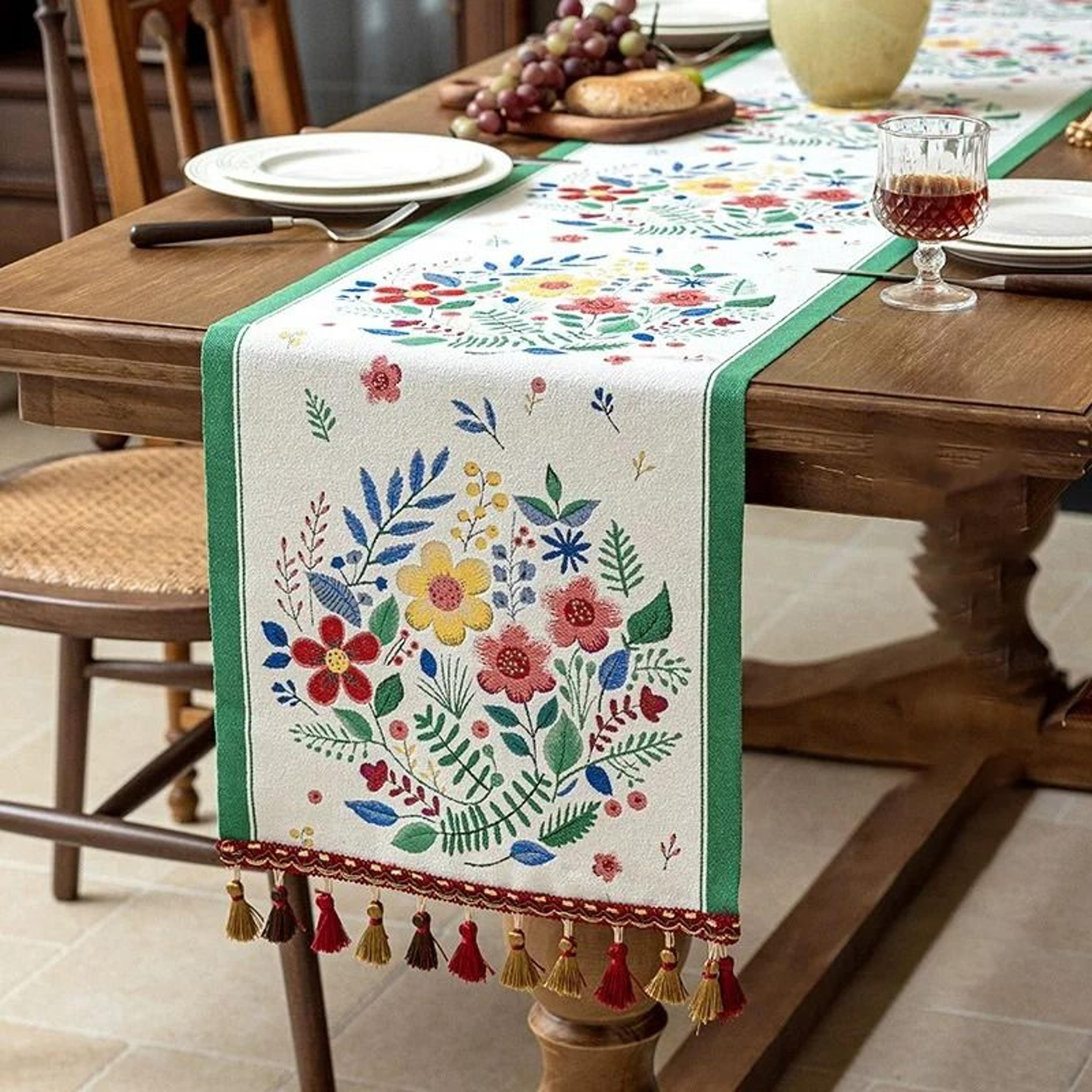 Lemon Table Runner Farmhouse Floral Decorative Kitchen Table Decor 3