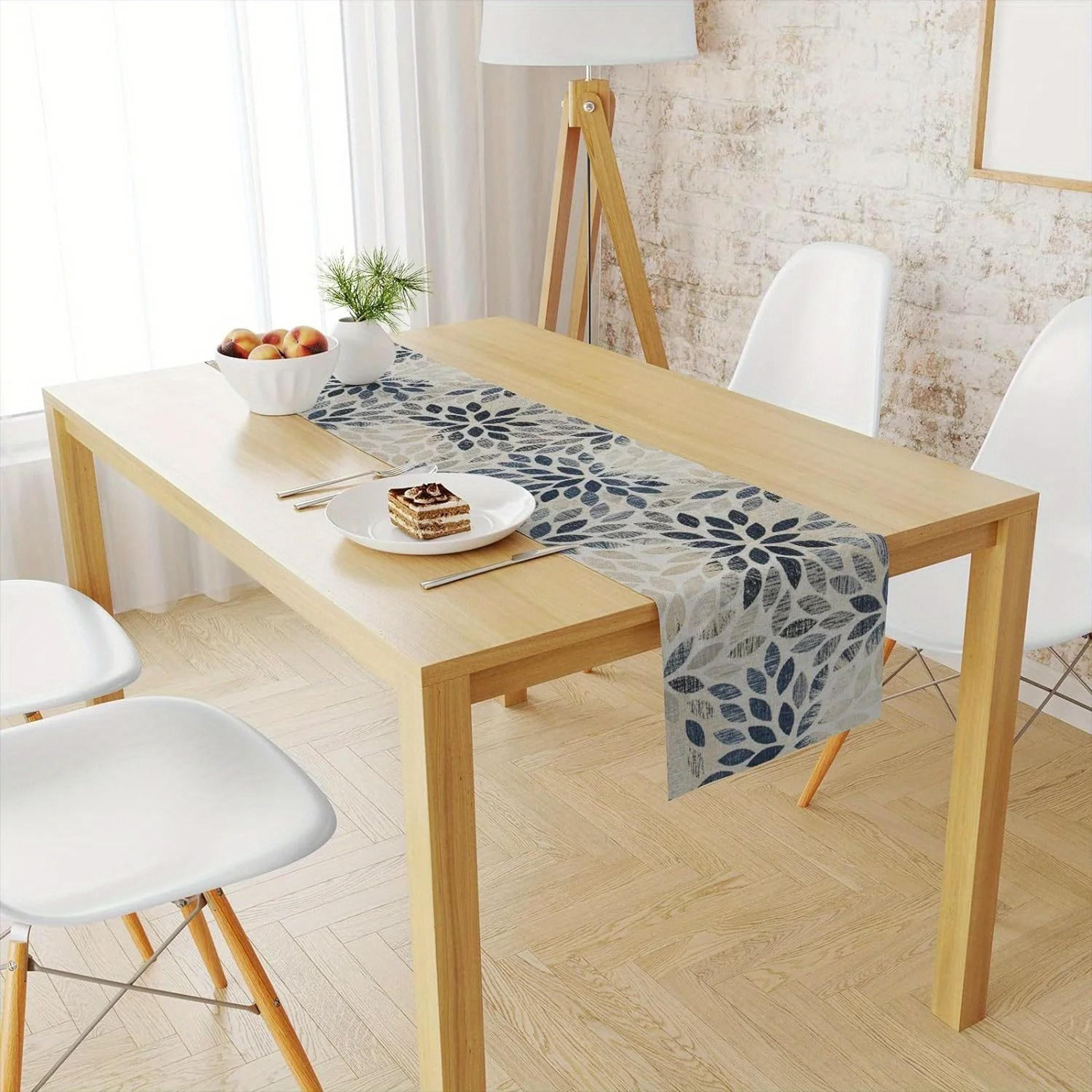 VIKAMA Linen Table Runner Floral Farmhouse Table Decor For Dining Table 4