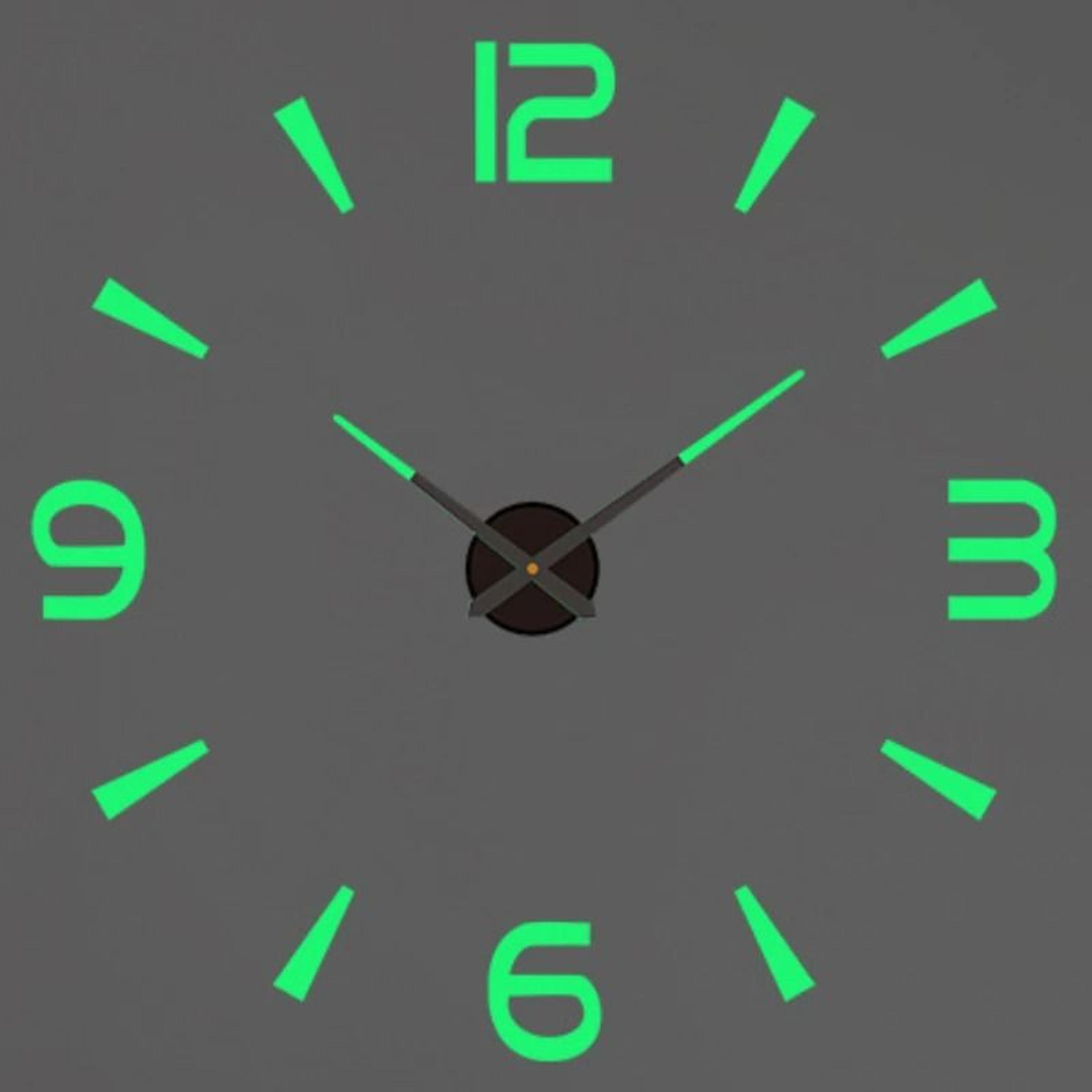 3D DIY Wall Clock Luminous Frameless Modern Wall Clock Decor For Living Room 6