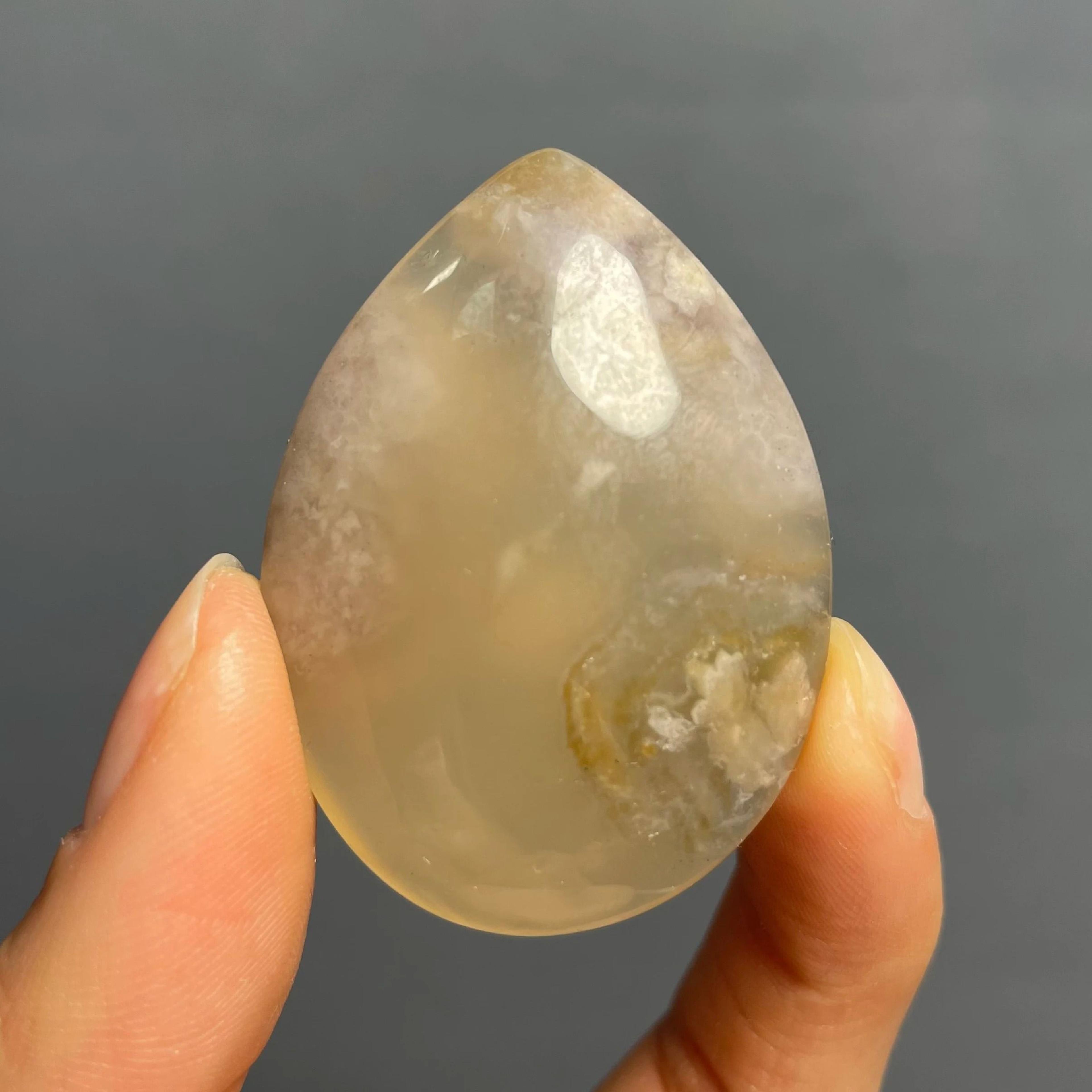 natural agate pendant healing crystal necklace polished quartz stone decor