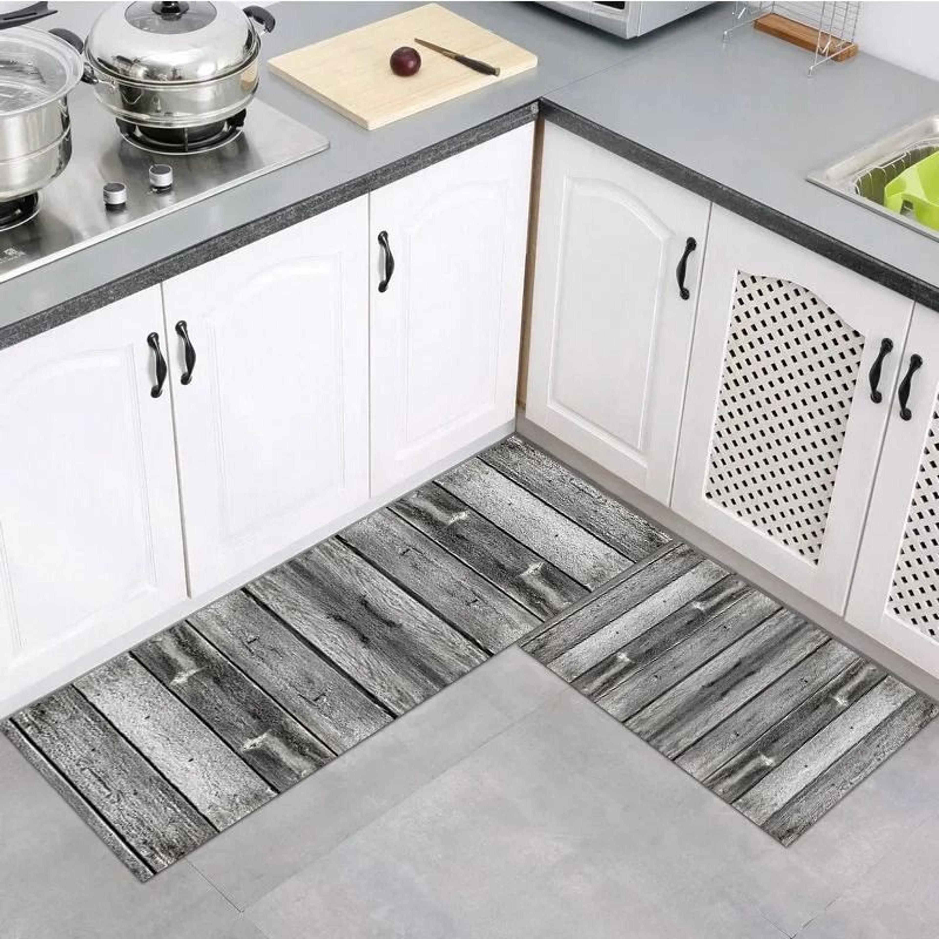 Modern Wood Grain Floor Mat Non Slip Kitchen Bathroom Entrance Rug 4