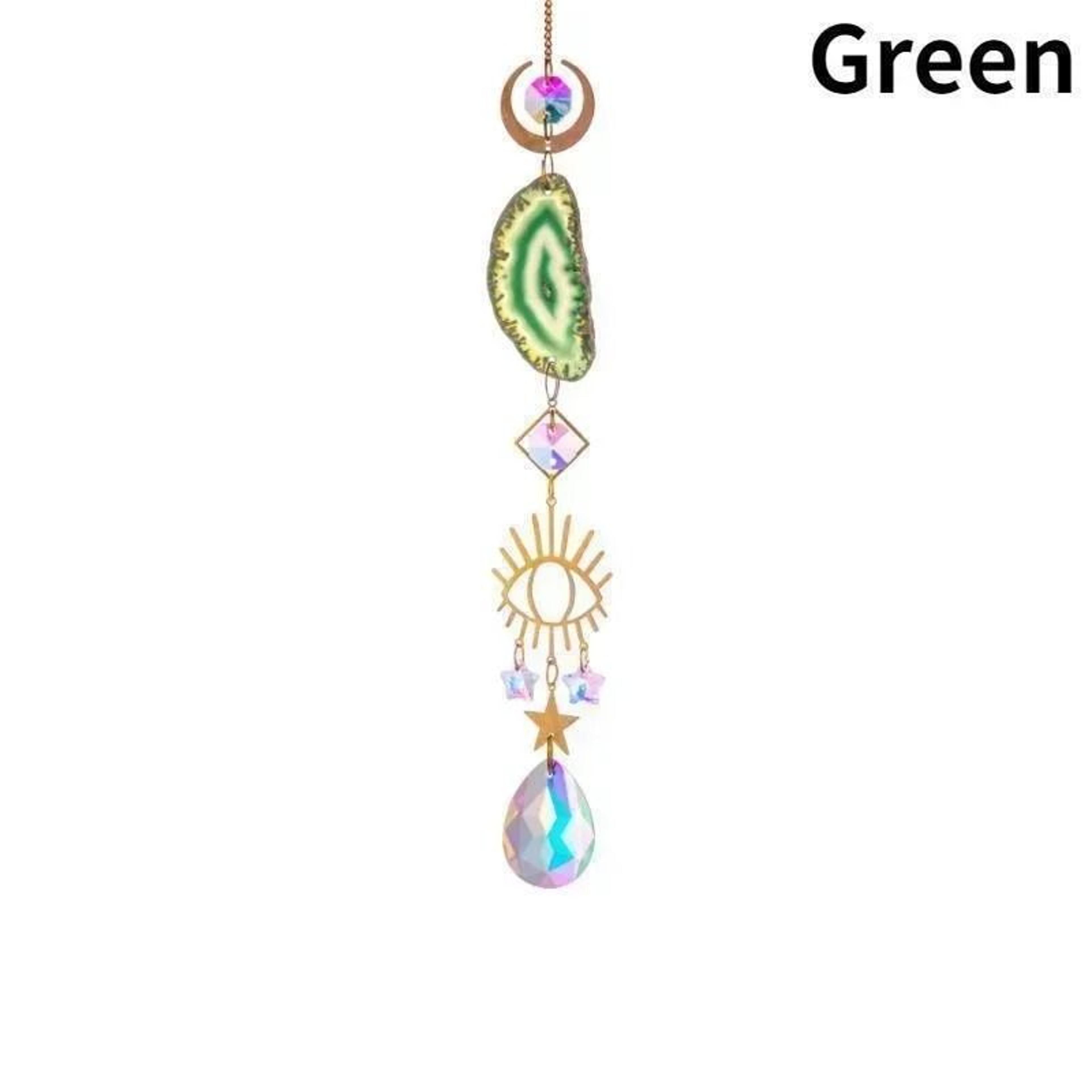 Crystal Sun Catcher Rainbow Prism Sun And Moon Hanging Window Decor 5
